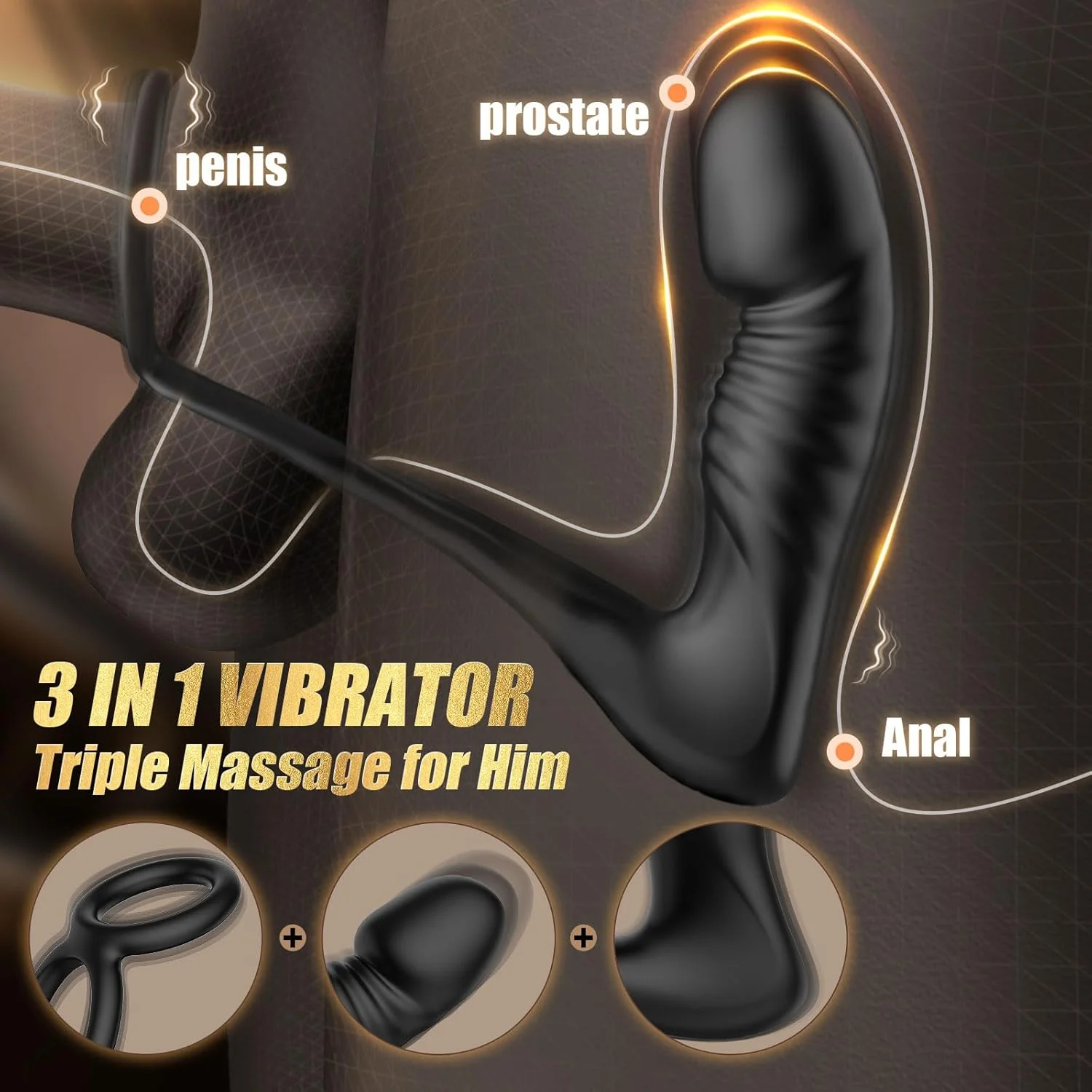 HeatCore Heating Prostate Massager Cock Ring 9 Modes Remote - Image 3