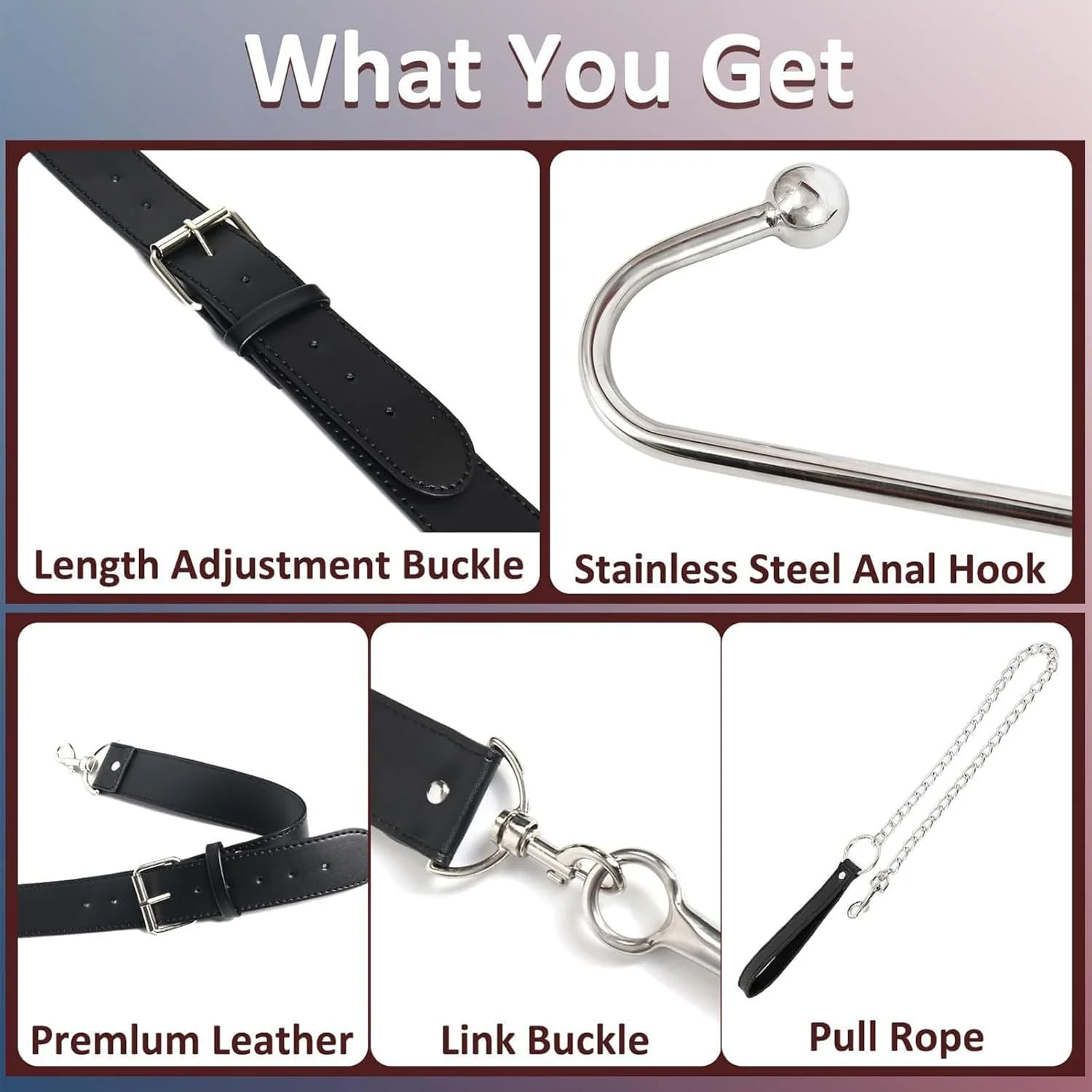 ChainBound Anal Hook Bondage Kit Collar Cuffs Chain - Image 5