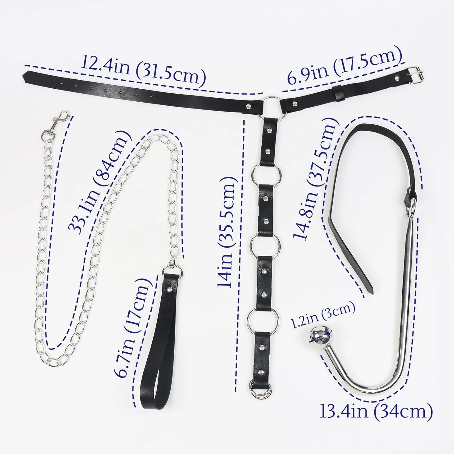 NightBound Anal Hook Harness Bondage Kit with Collar - Image 6