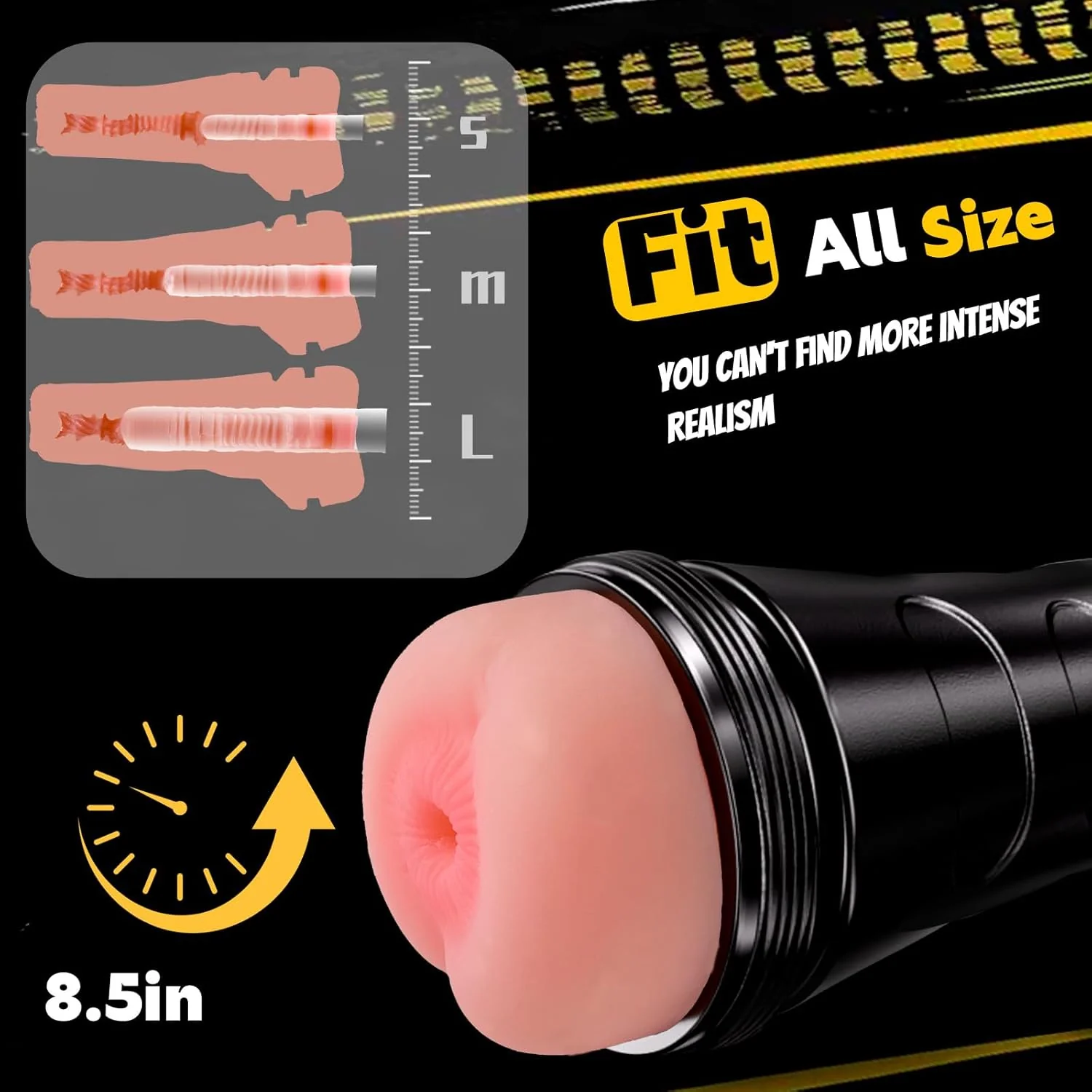 DeepCore Anal Pocket Pussy 8.5" Textured Male Stroker - Image 3