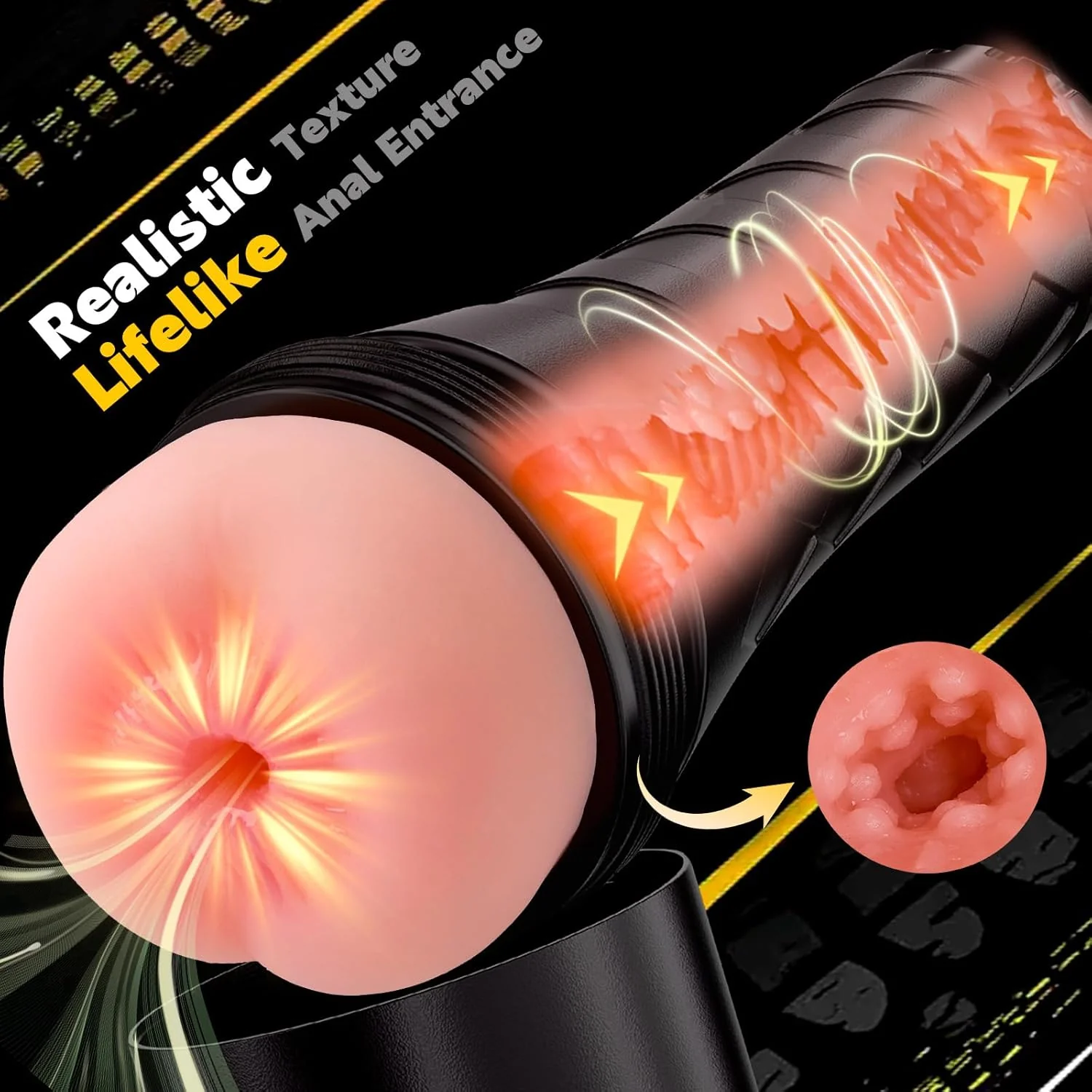 DeepCore Anal Pocket Pussy 8.5" Textured Male Stroker - Image 4