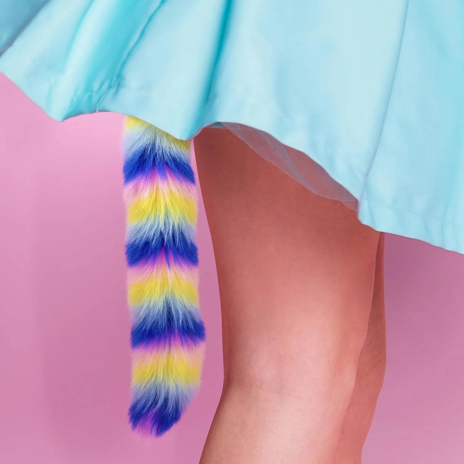 CandyFox Black Silicone Fox Tail Plug Colorful 15.7" - Image 5