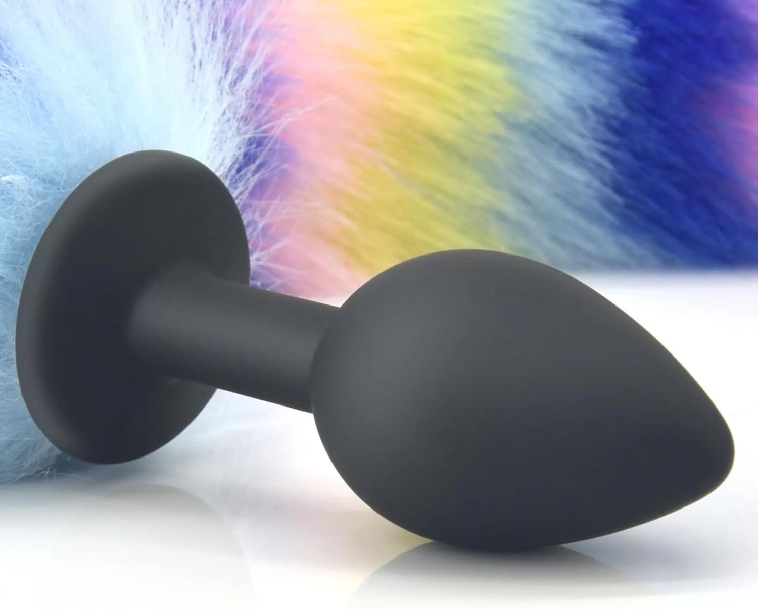 CandyFox Black Silicone Fox Tail Plug Colorful 15.7" - Image 6