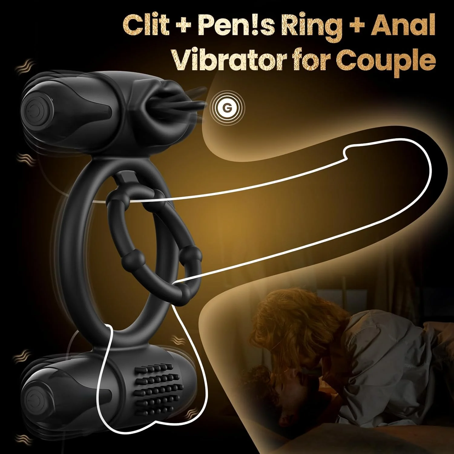 ApexBullet Dual Bullet Vibrator Penis Ring - Image 3