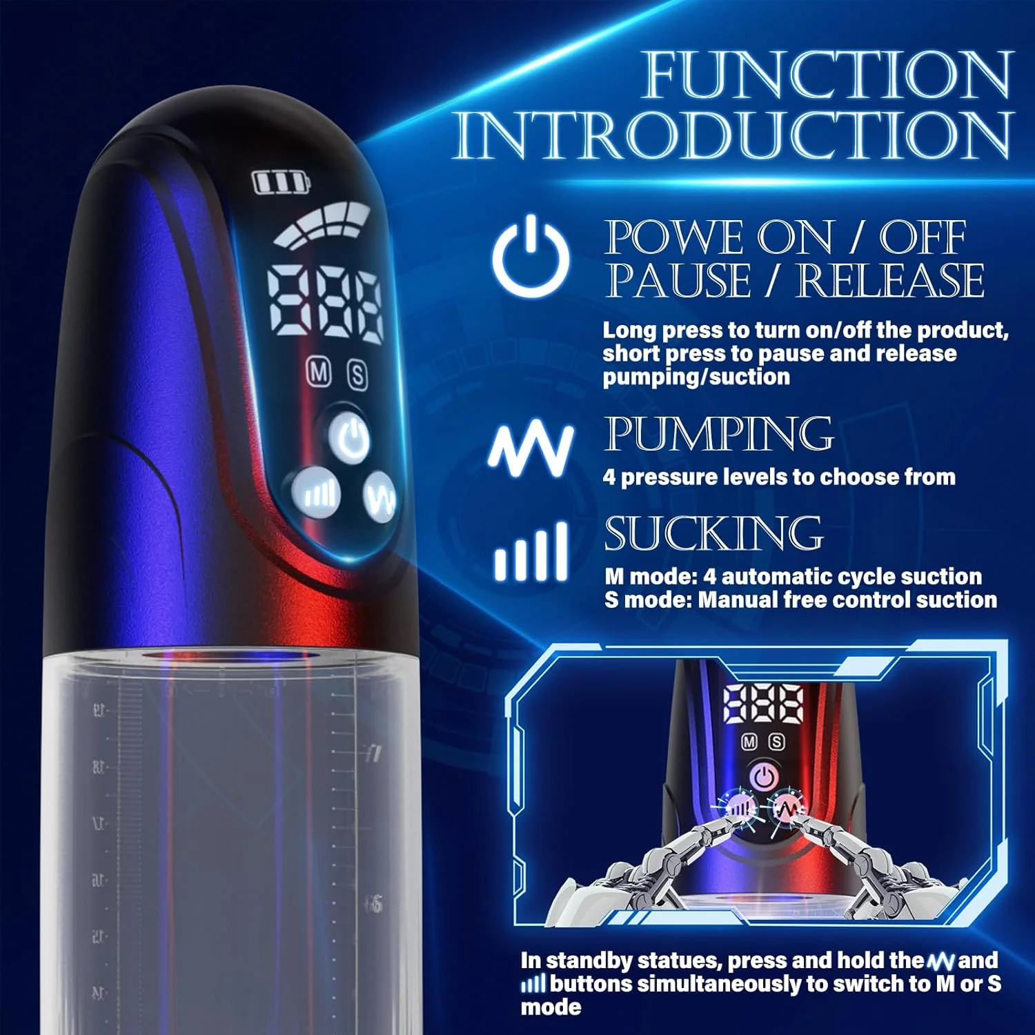 2-in-1 Suction & Pressure Penis Pump – Automatic Male Enhancer - Image 3