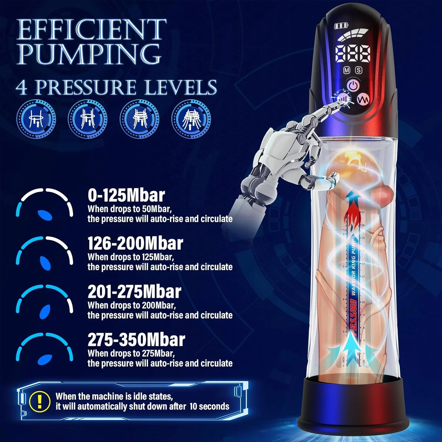 2-in-1 Suction & Pressure Penis Pump – Automatic Male Enhancer - Image 4