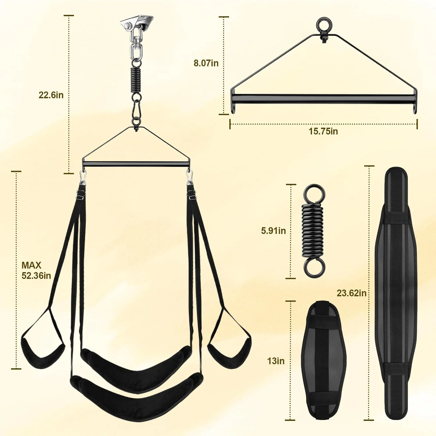 AureX 360° Ceiling Sex Swing 700lb Heavy Duty - Image 4