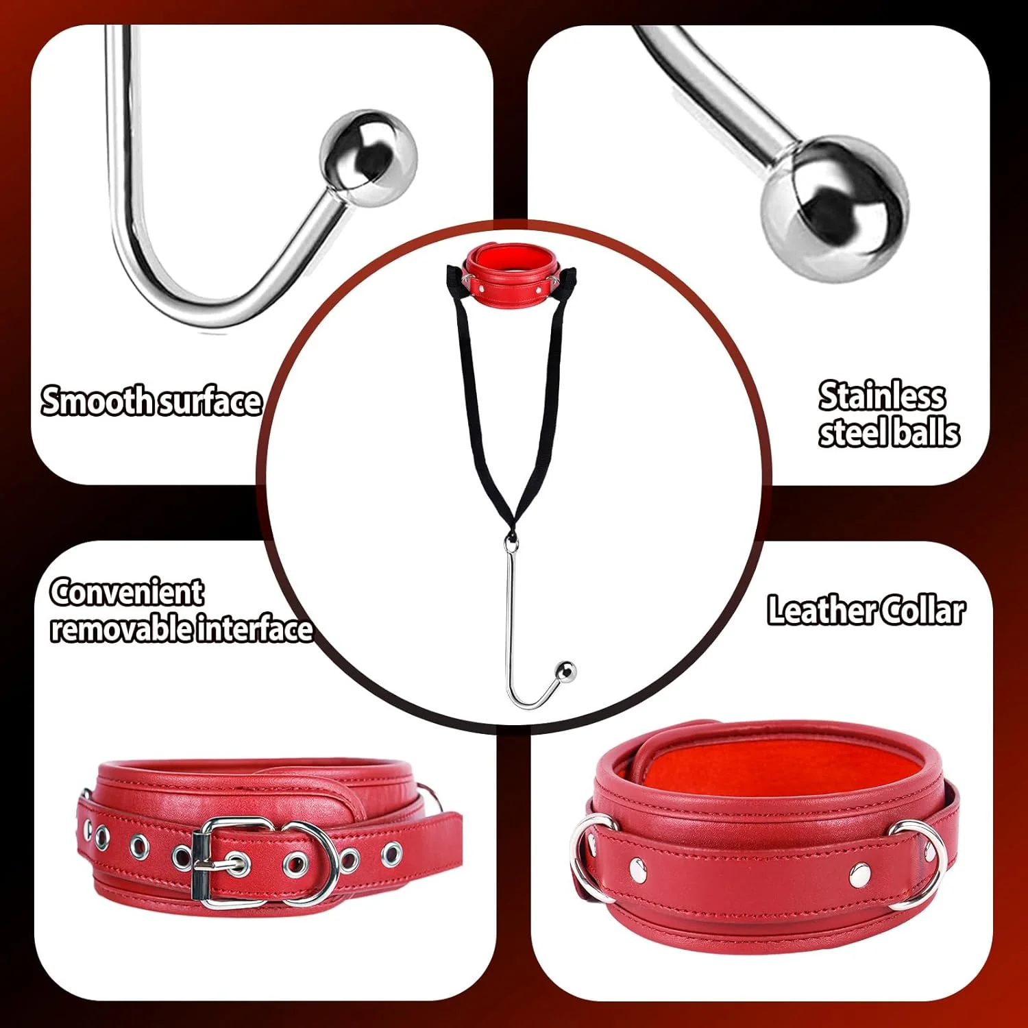 SteelLeash Anal Hook Collar Leash BDSM Kit - Image 3