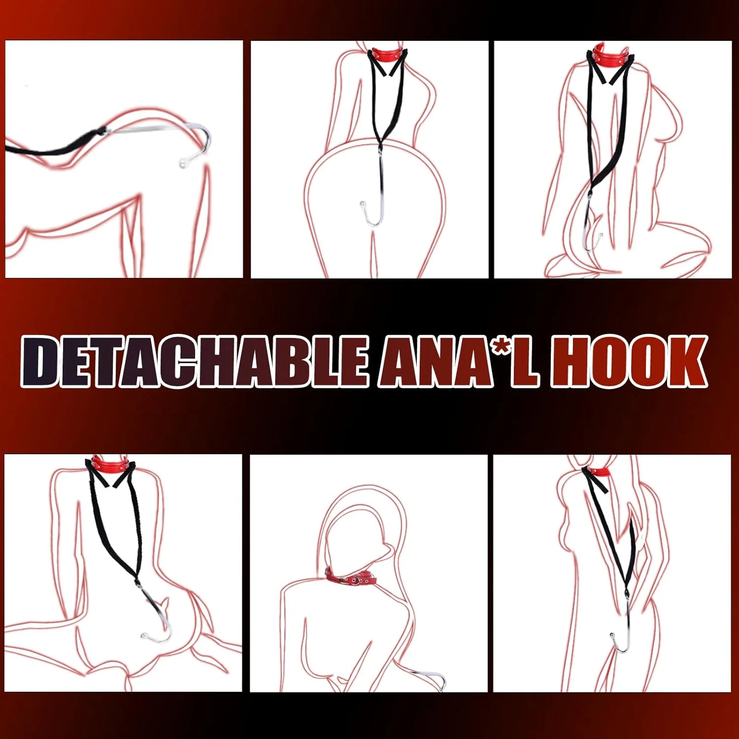 SteelLeash Anal Hook Collar Leash BDSM Kit - Image 5