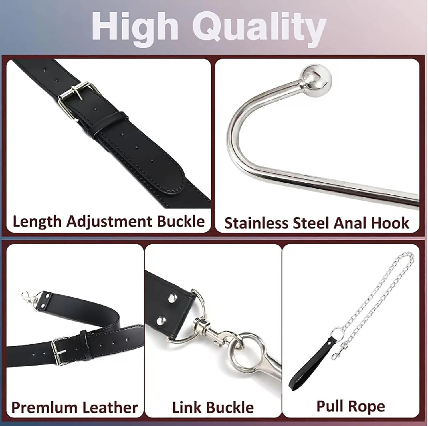 DominusHook Anal Hook BDSM Restraint Kit Collar Cuffs - Image 6