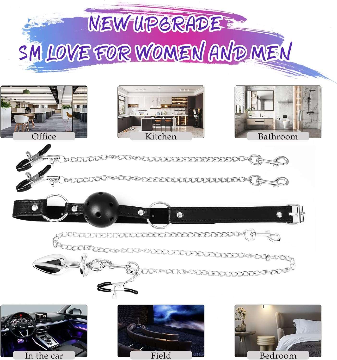 NobleBond BDSM Nipple Clamps Gag Set - Image 6