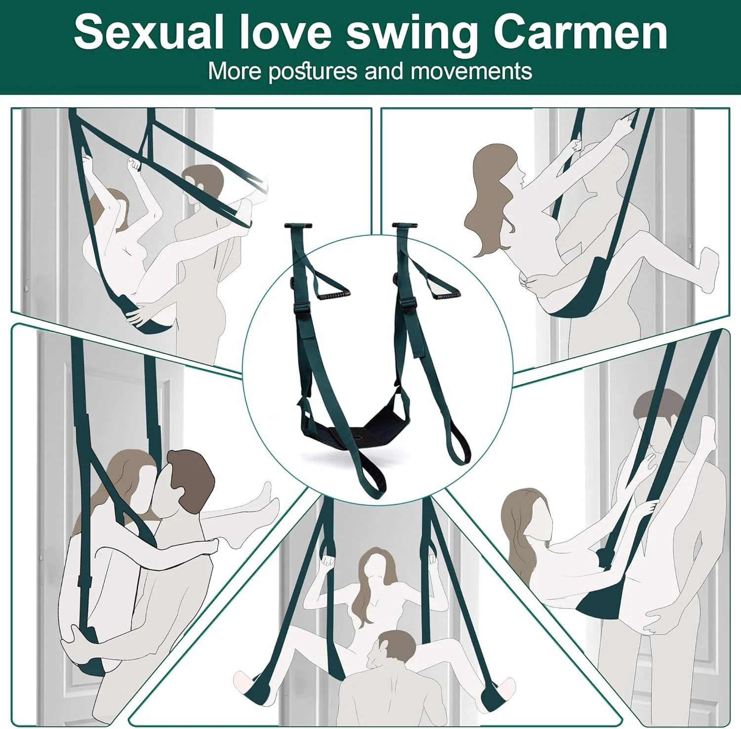 DuoLuxe Premium Door Sex Swing with Dildo & Seat - Image 2
