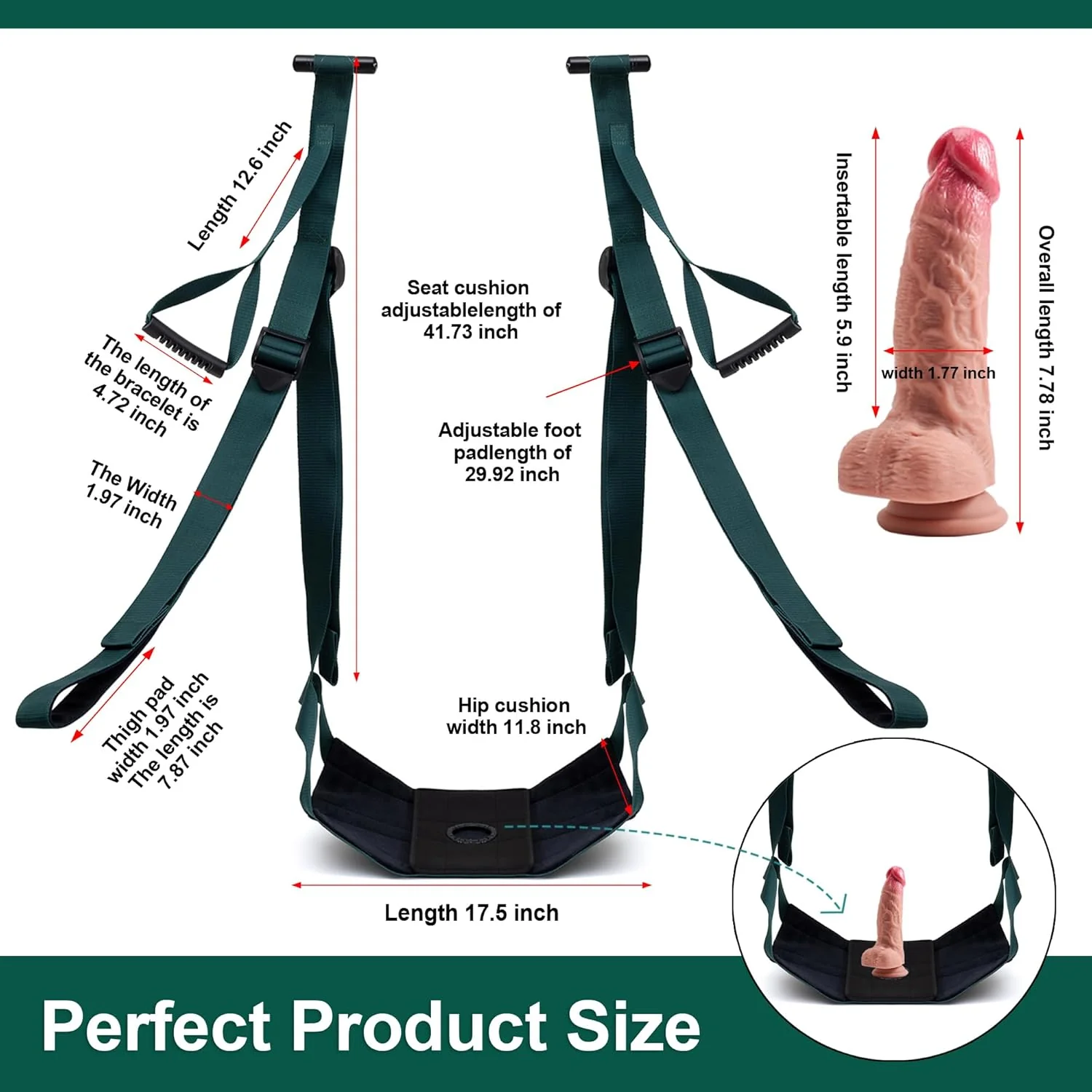 DuoLuxe Premium Door Sex Swing with Dildo & Seat - Image 4