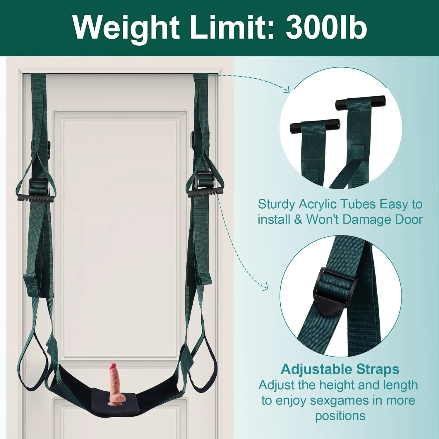 DuoLuxe Premium Door Sex Swing with Dildo & Seat - Image 5