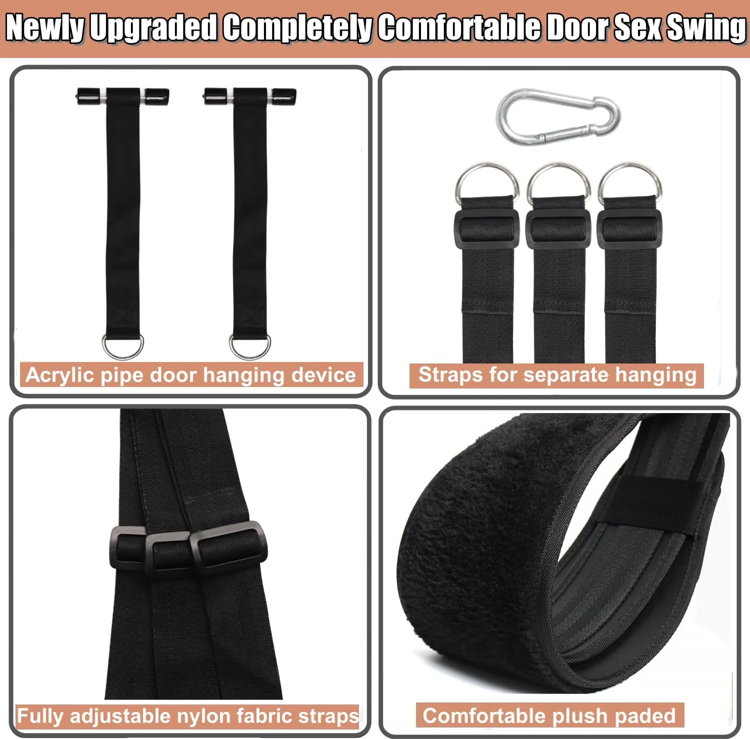 AcryluX Door Sex Swing with PU Cushion 300lb - Image 2