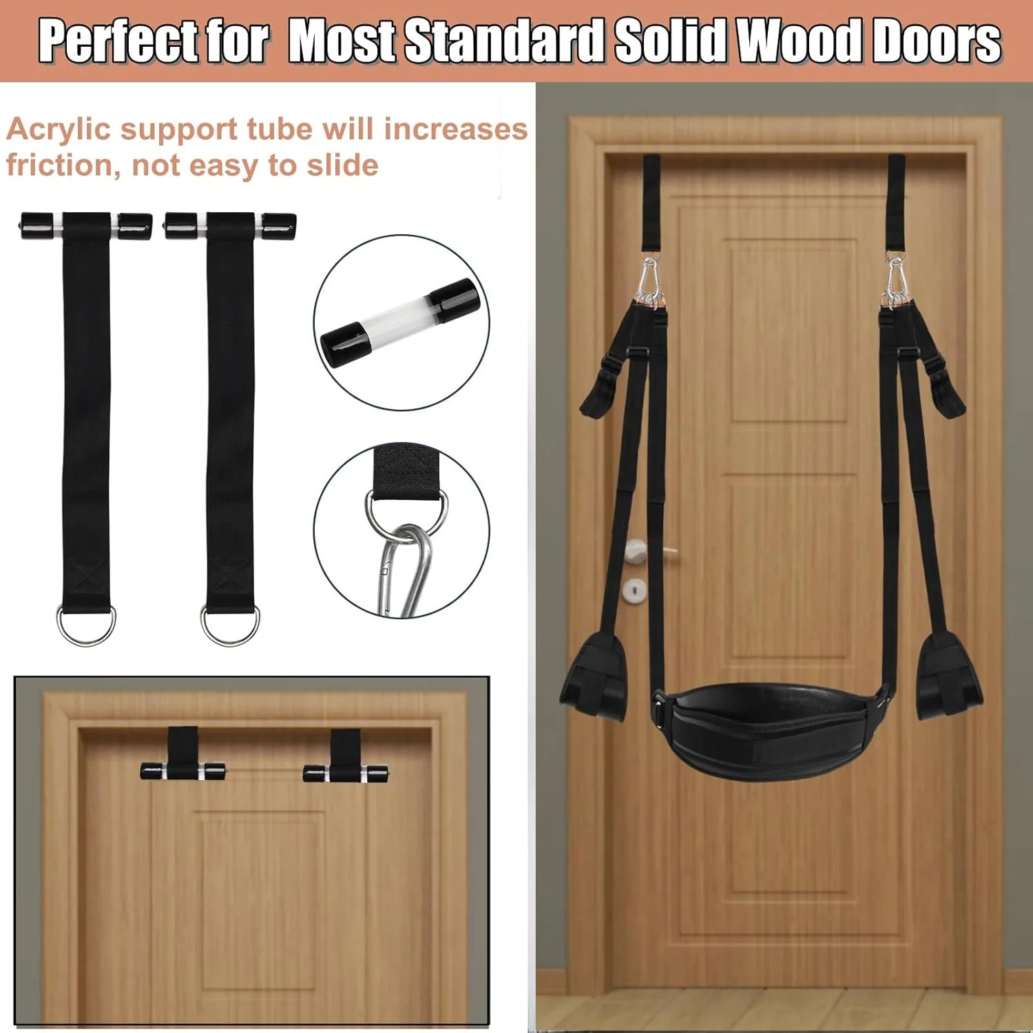 AcryluX Door Sex Swing with PU Cushion 300lb - Image 3