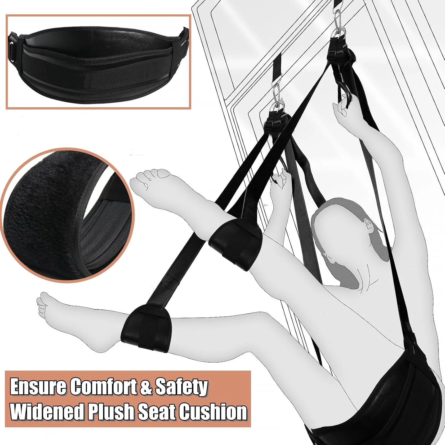 AcryluX Door Sex Swing with PU Cushion 300lb - Image 4