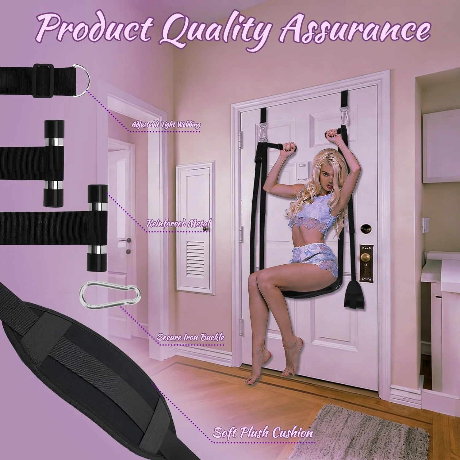 AetherLift Adjustable Door Sex Swing with Restraints - Image 5