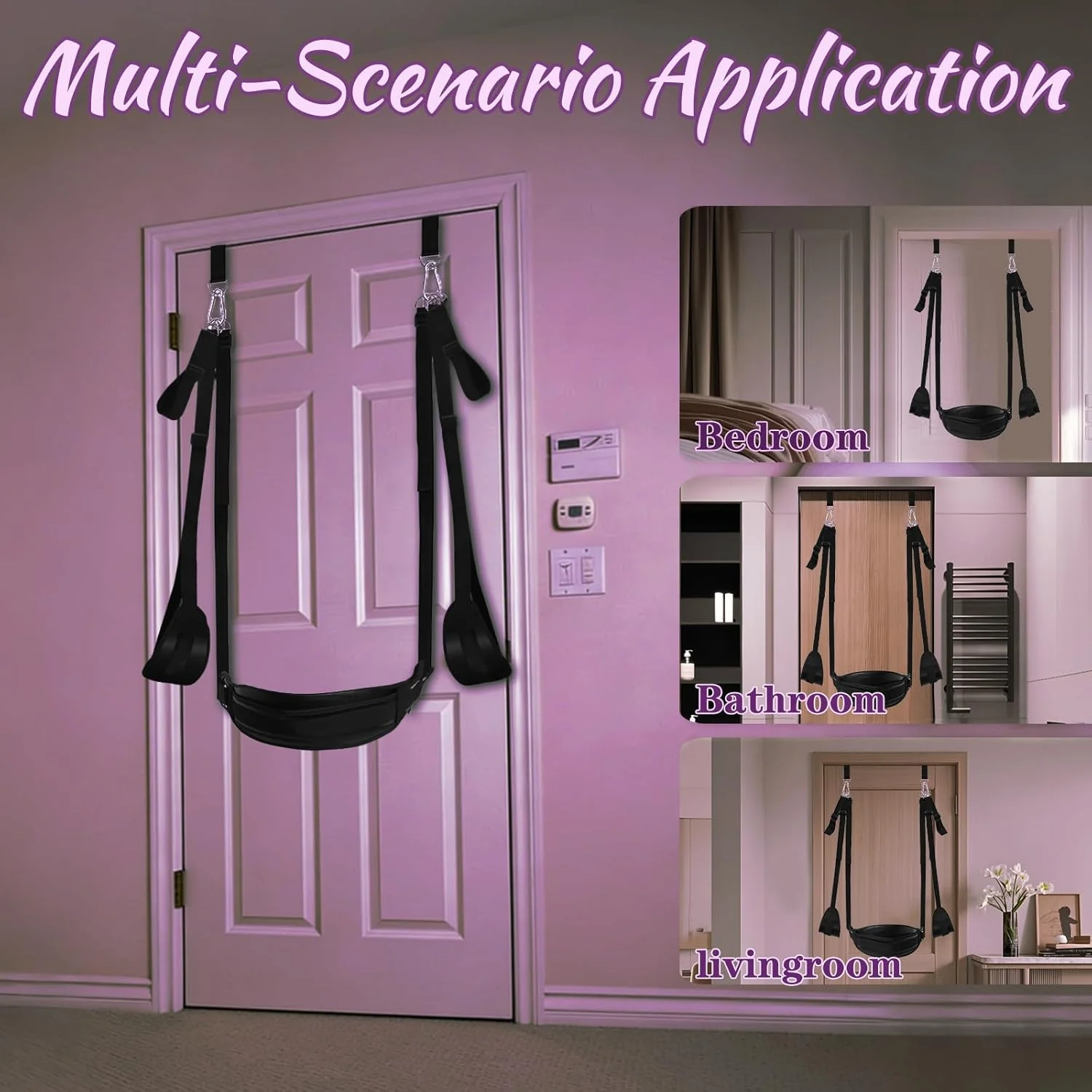 AetherLift Adjustable Door Sex Swing with Restraints - Image 6