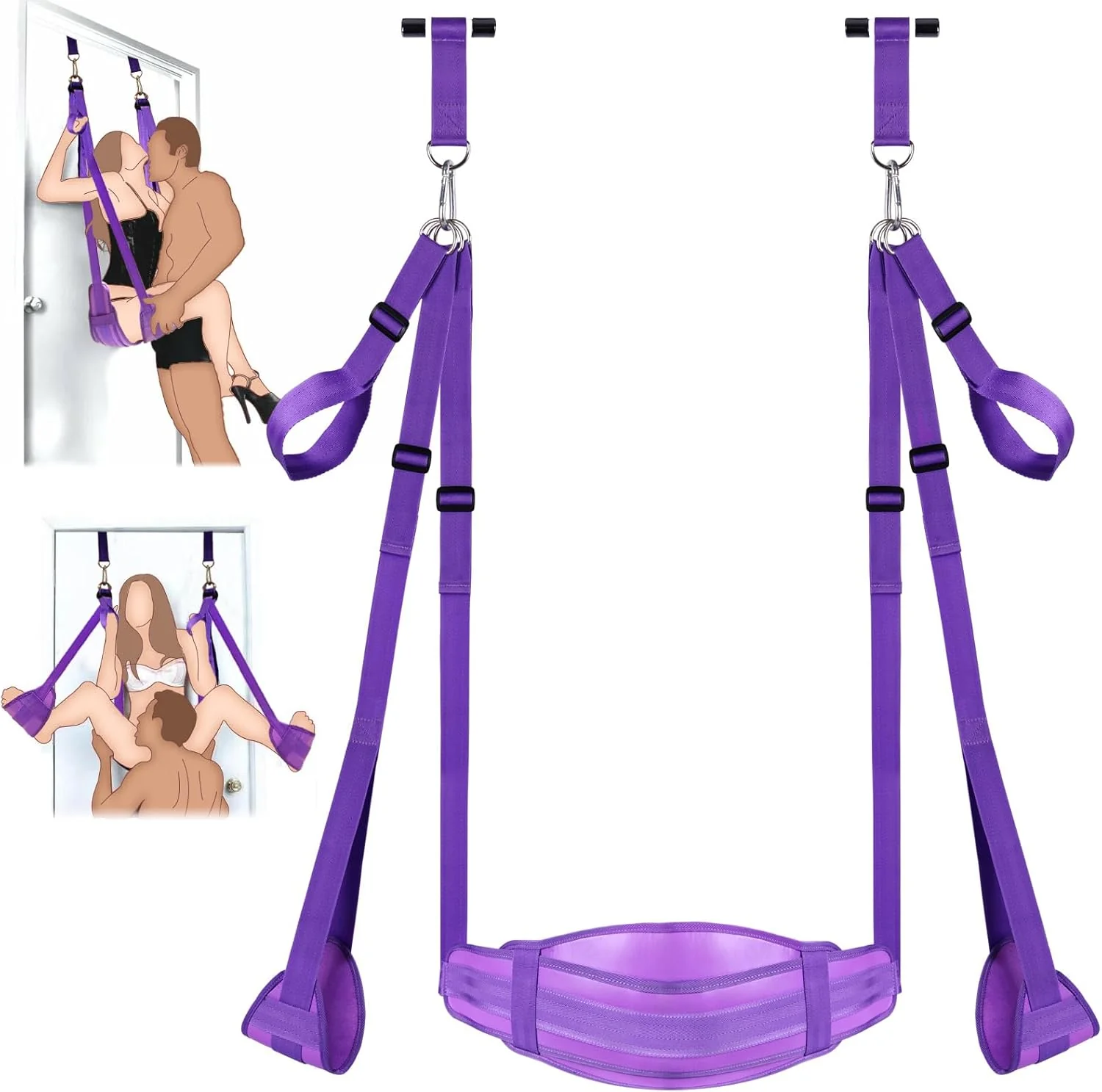 VelouraX Door Sex Swing with Seat & Restraints (Purple)