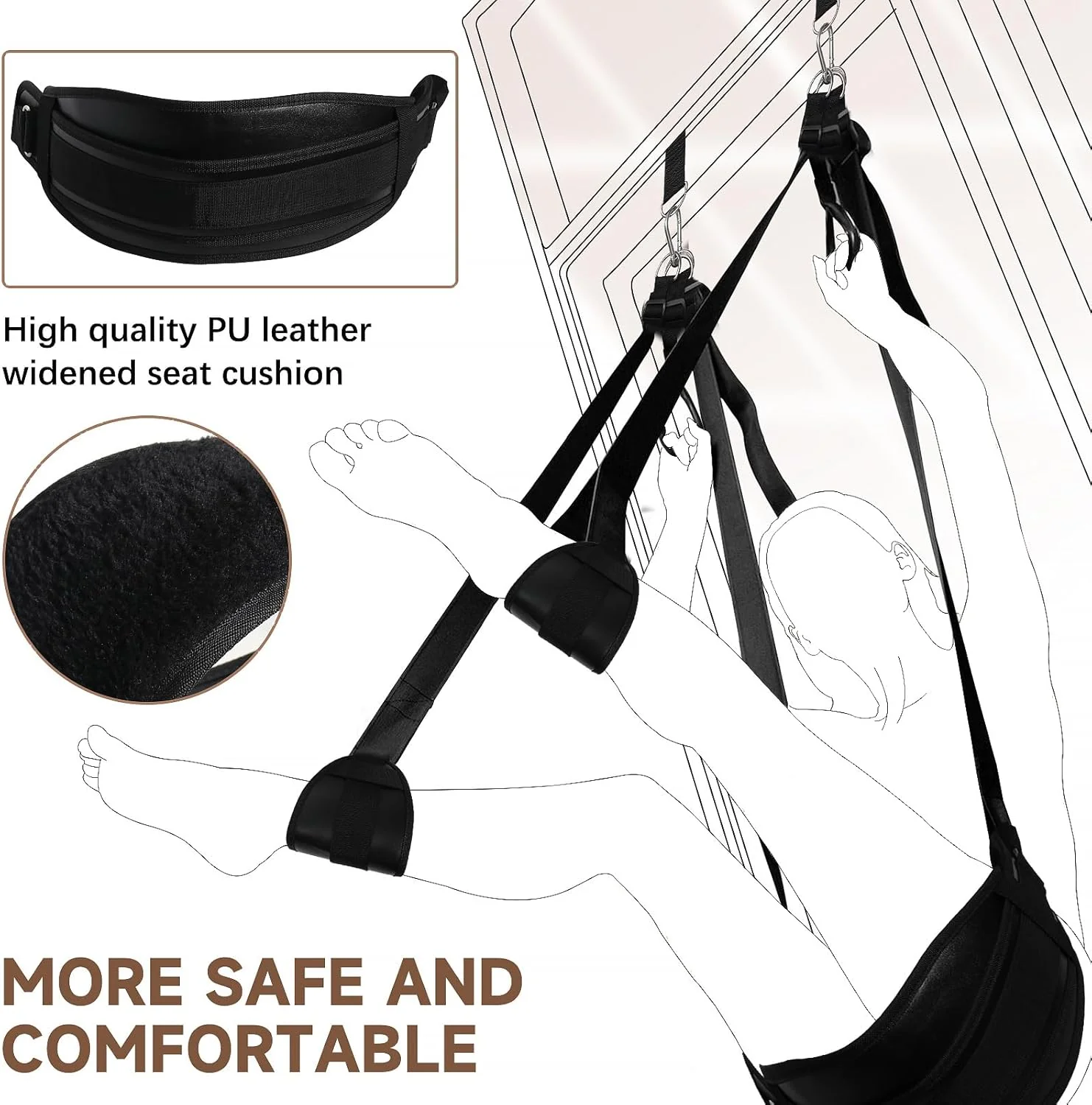 SilvarisX Door Sex Swing with Seat 300lb - Image 4