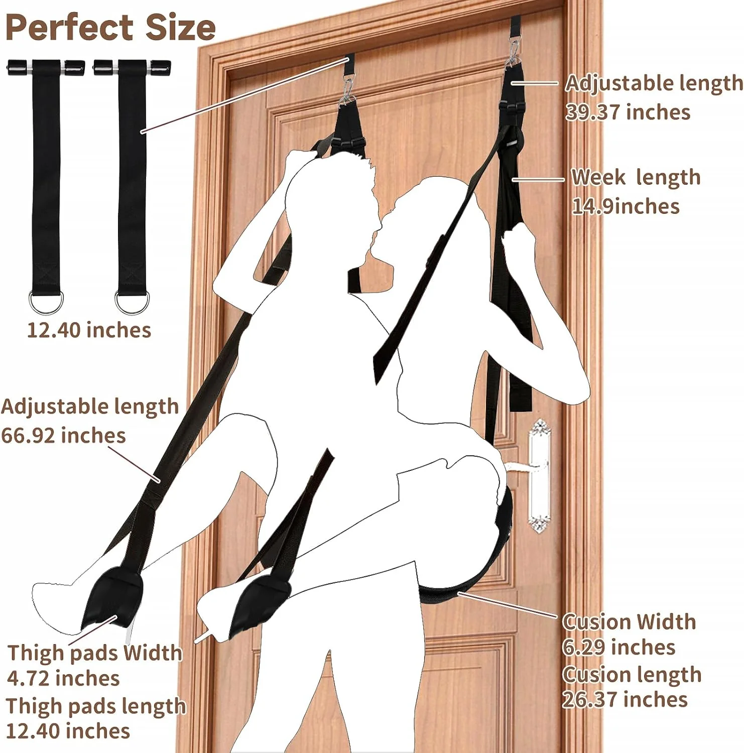 SilvarisX Door Sex Swing with Seat 300lb - Image 5
