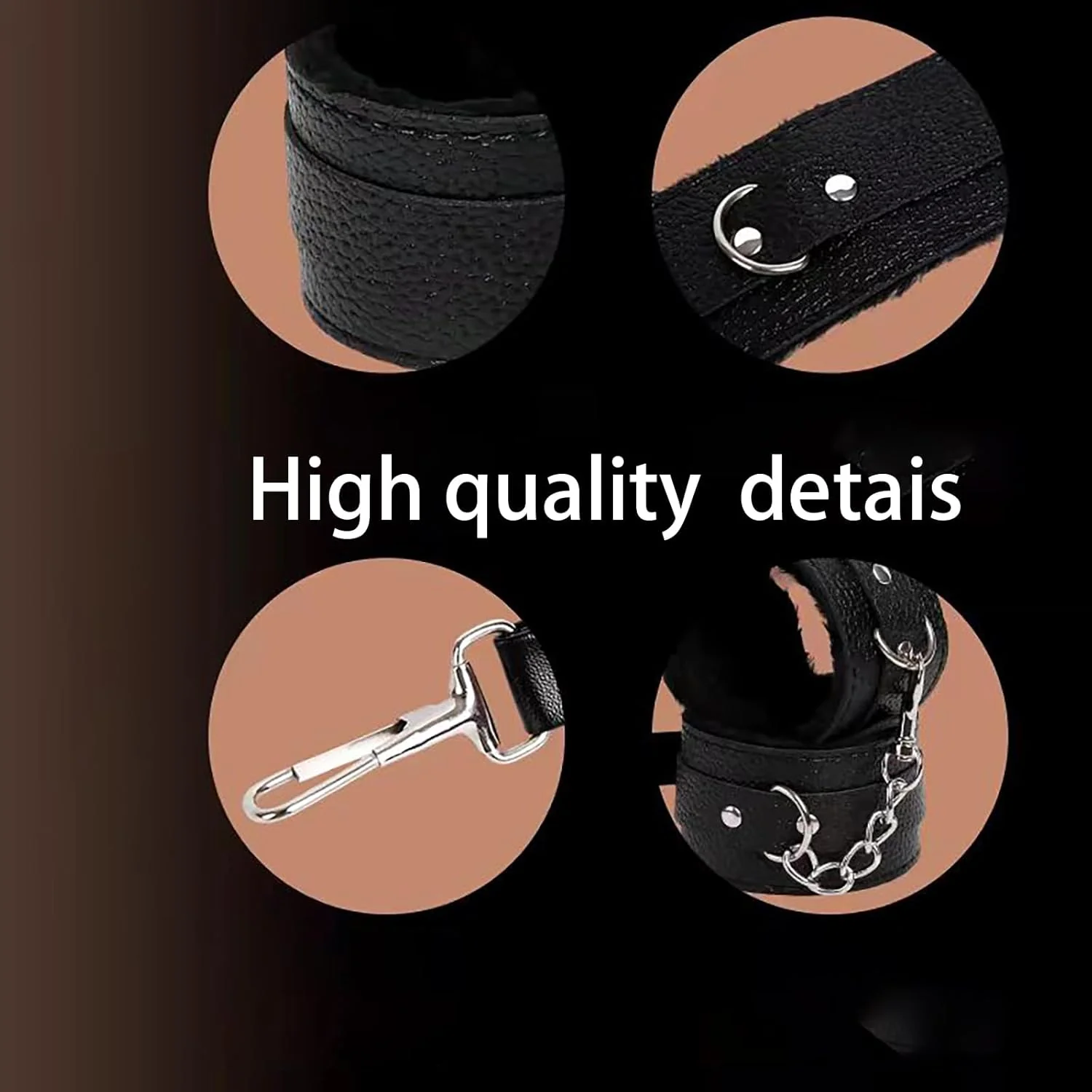 MidnightKink 12PC BDSM Kit Tail Anal Plug Restraints Set - Image 4