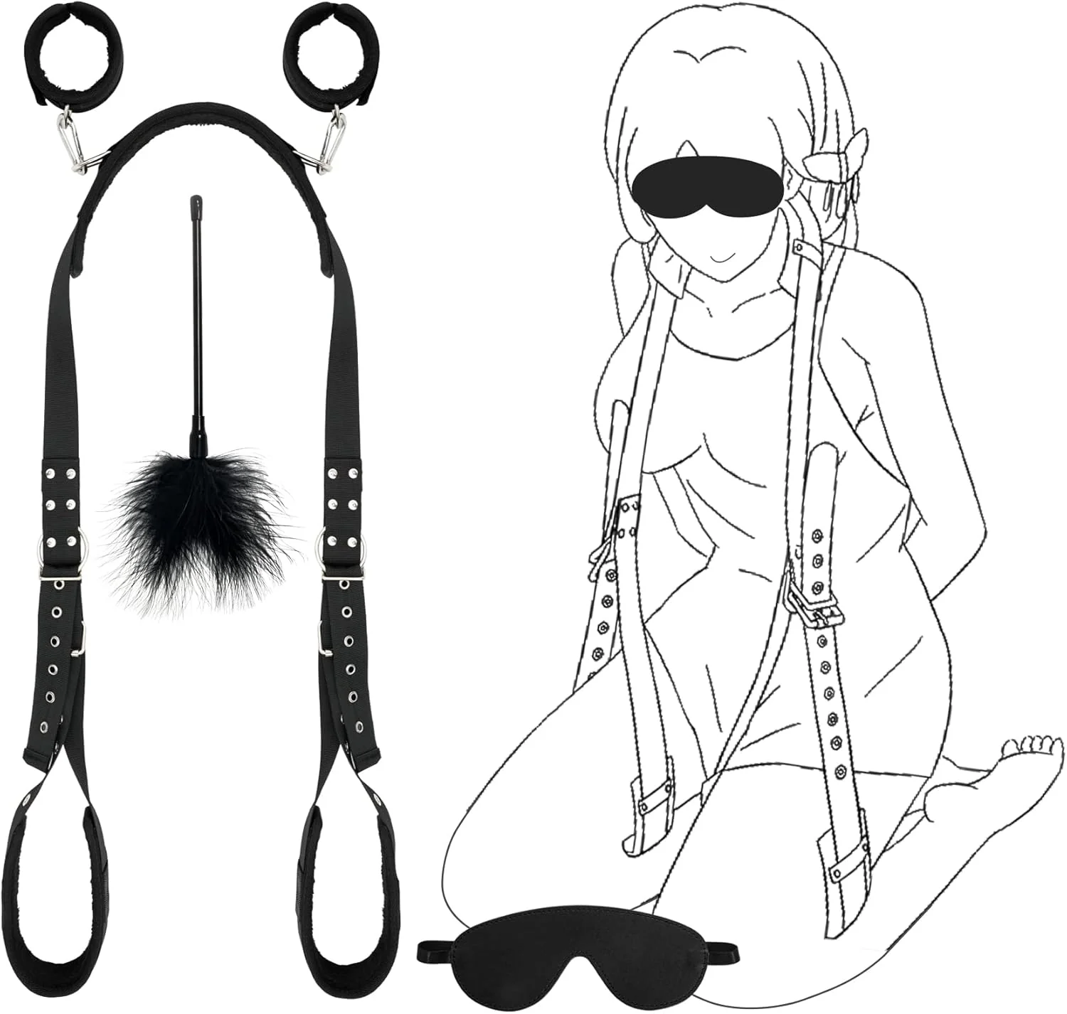 SoftBound BDSM Sling Restraint Kit Cuffs Blindfold - Image 2