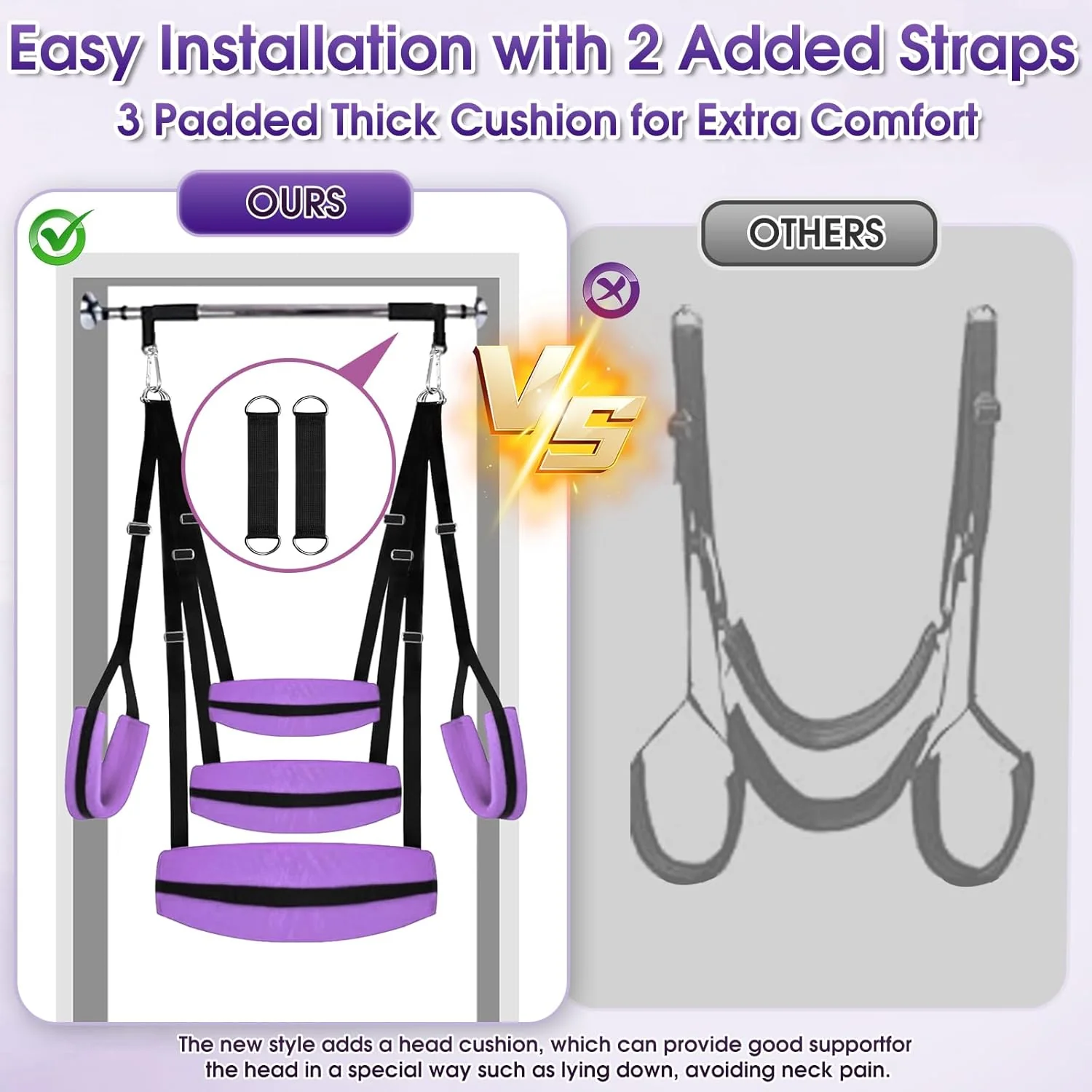VioletBond Purple BDSM Sex Swing Adjustable - Image 5