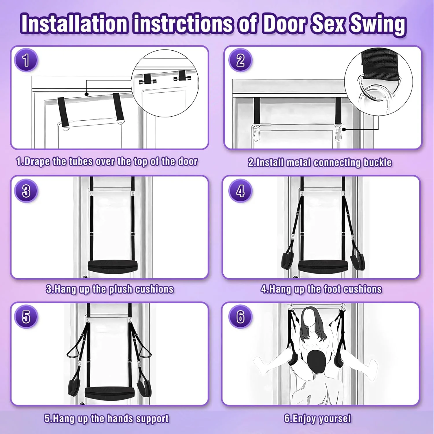 NoctyraX 2-in-1 Door Sex Swing Restraint Kit - Image 7