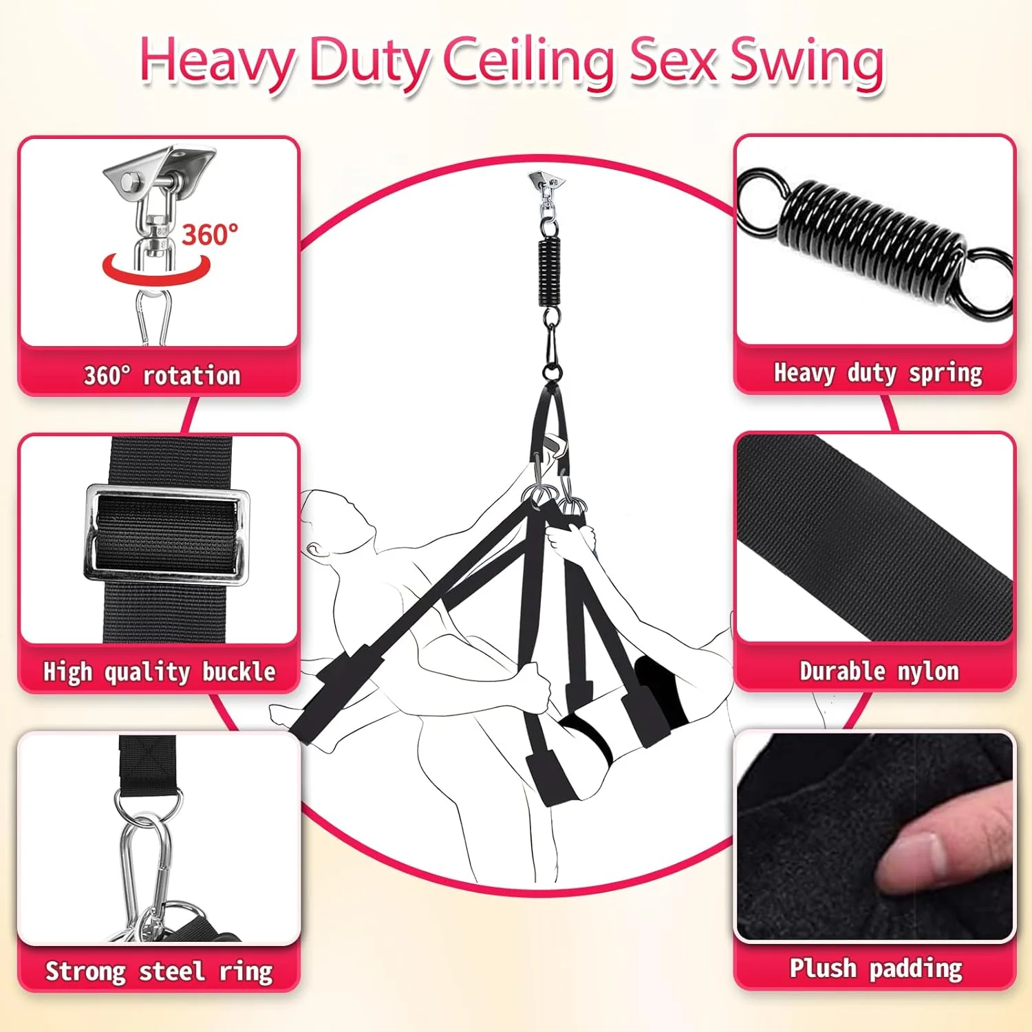 AeroRotate 2-in-1 360° Sex Swing 800lb - Image 3