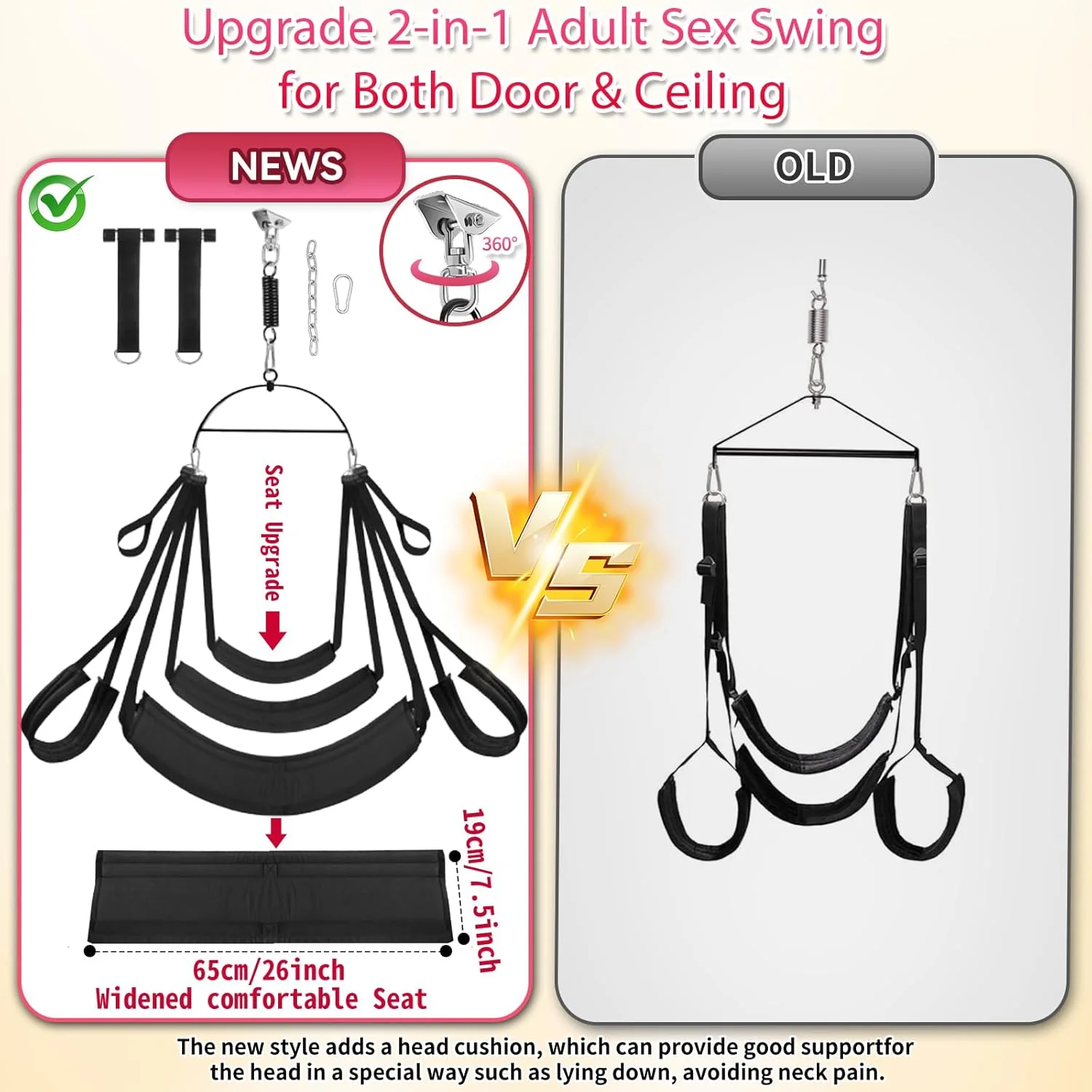AeroRotate 2-in-1 360° Sex Swing 800lb - Image 7