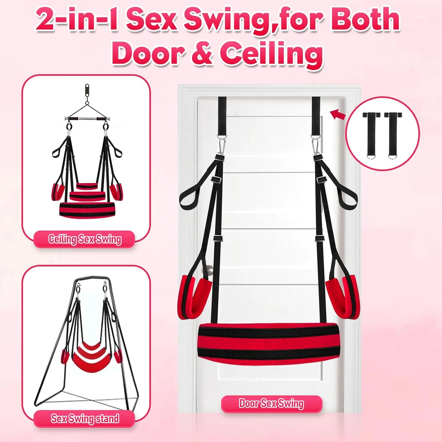 VelvetRise Door Sex Swing 800lb Support Wide Cushions - Image 4