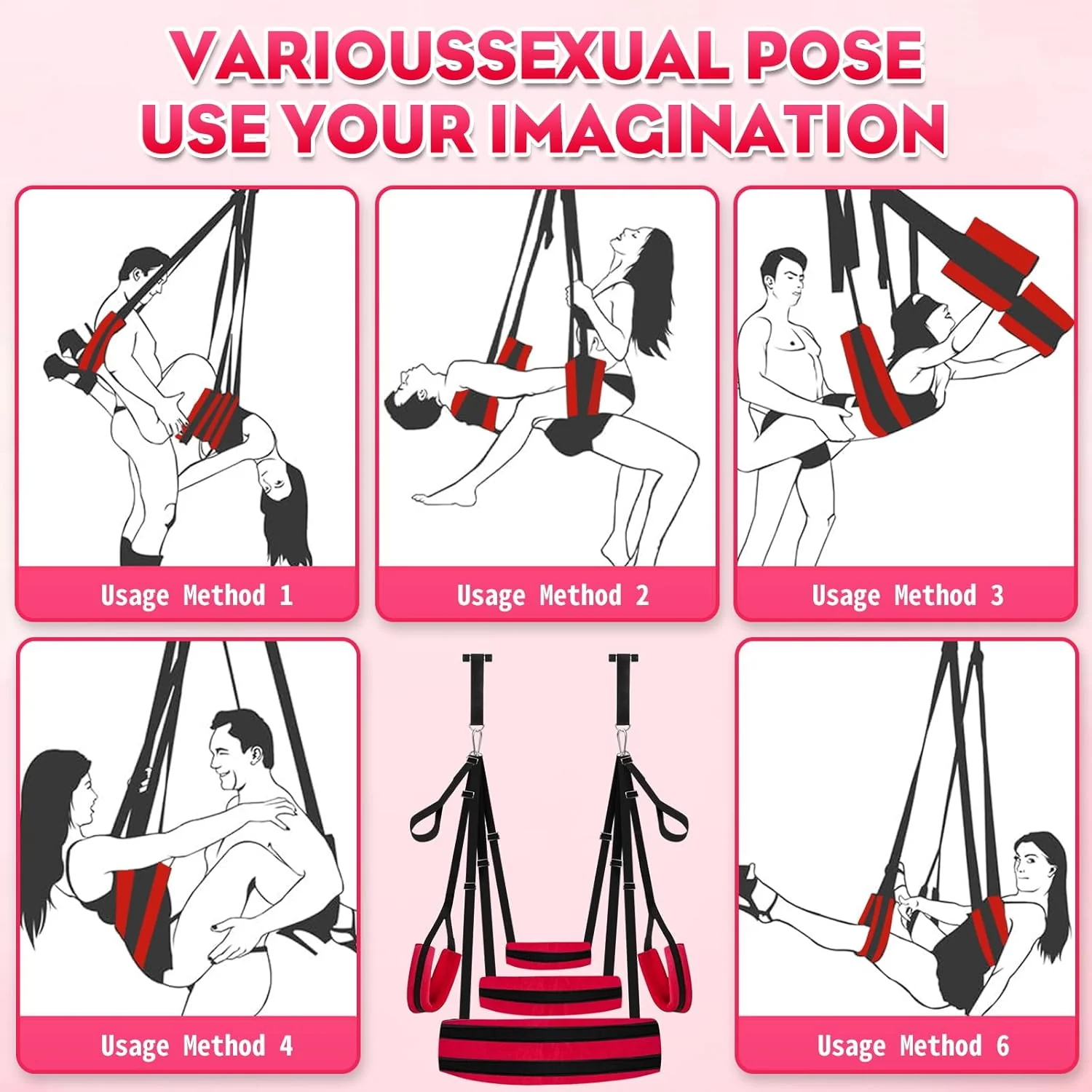 VelvetRise Door Sex Swing 800lb Support Wide Cushions - Image 5