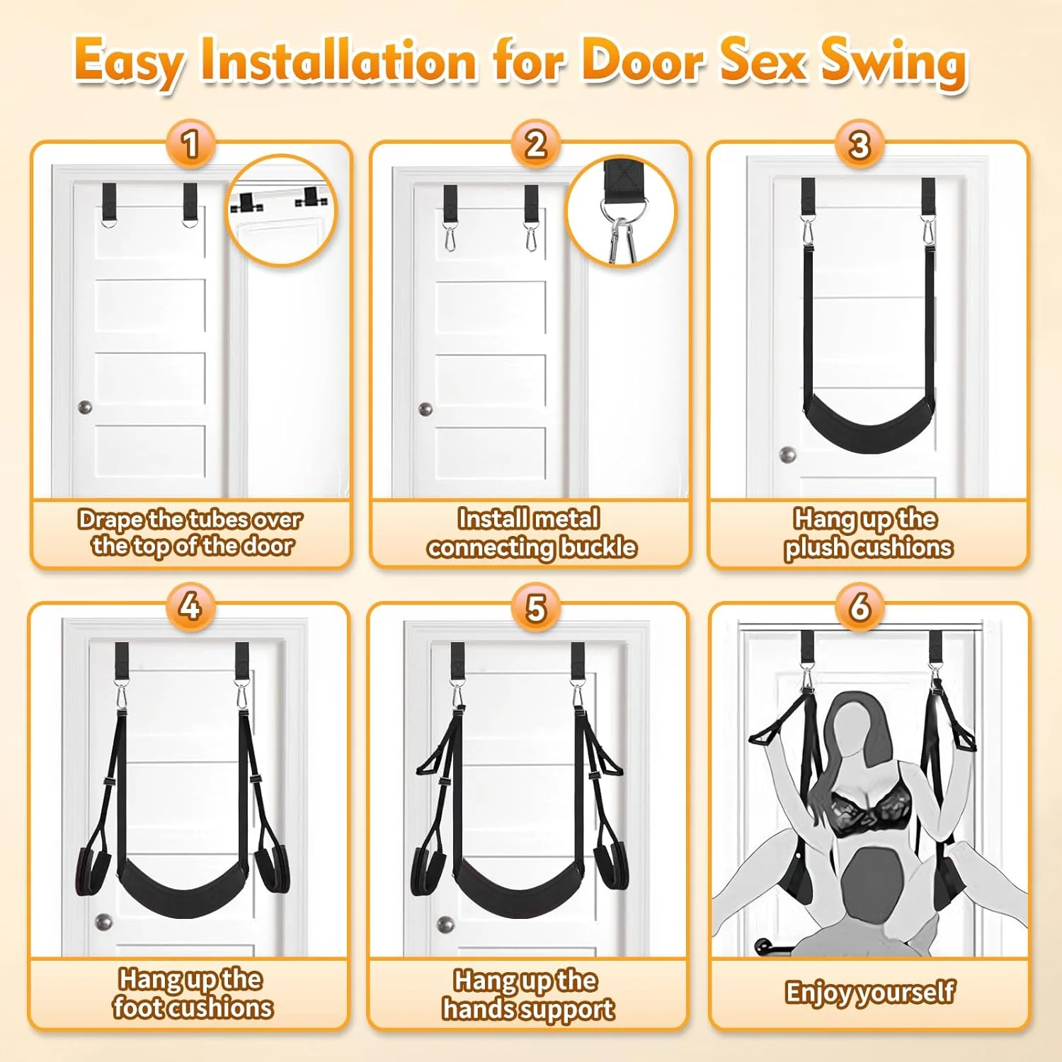 ComfortBond Adjustable BDSM Door Swing with Padding - Image 3