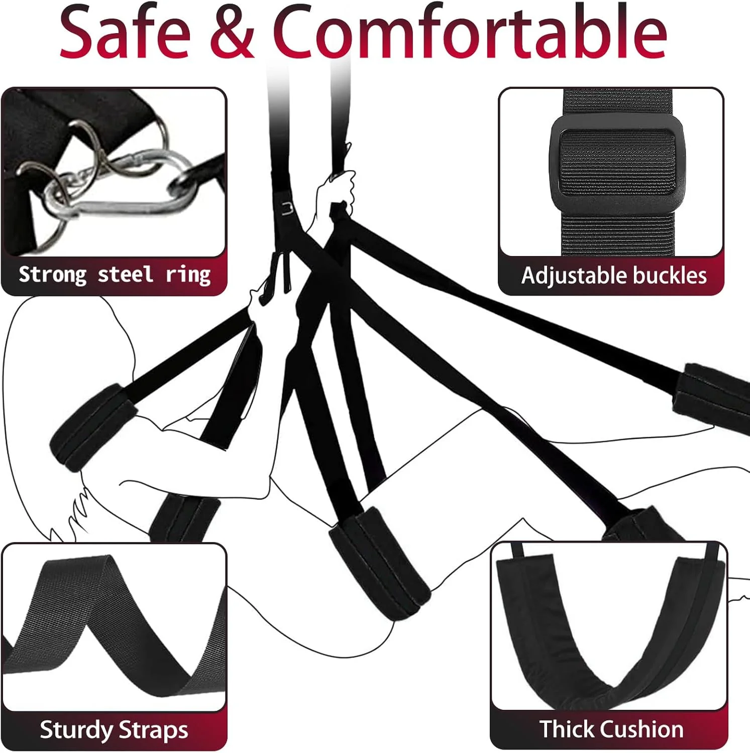 AeroBond Heavy Duty Sex Swing 350lb Adjustable - Image 5