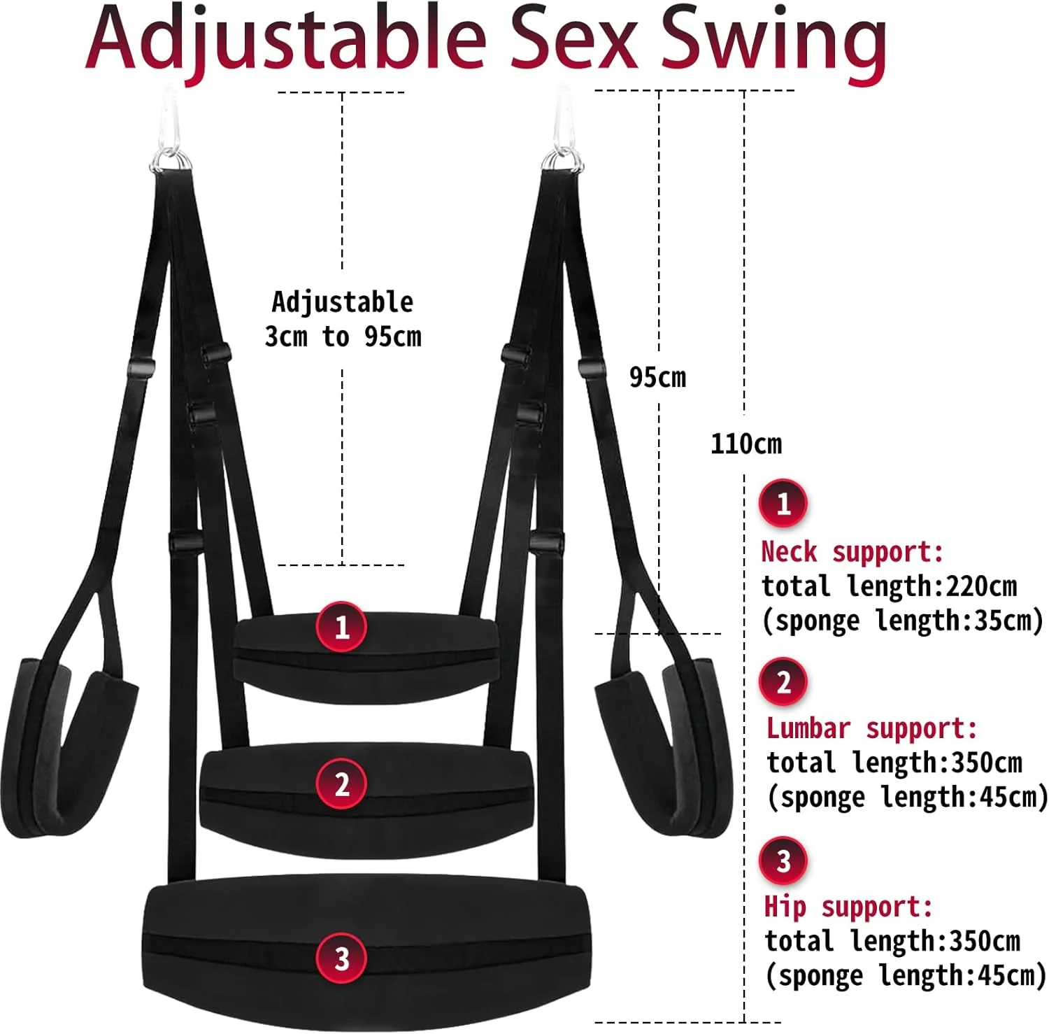 AeroBond Heavy Duty Sex Swing 350lb Adjustable - Image 6