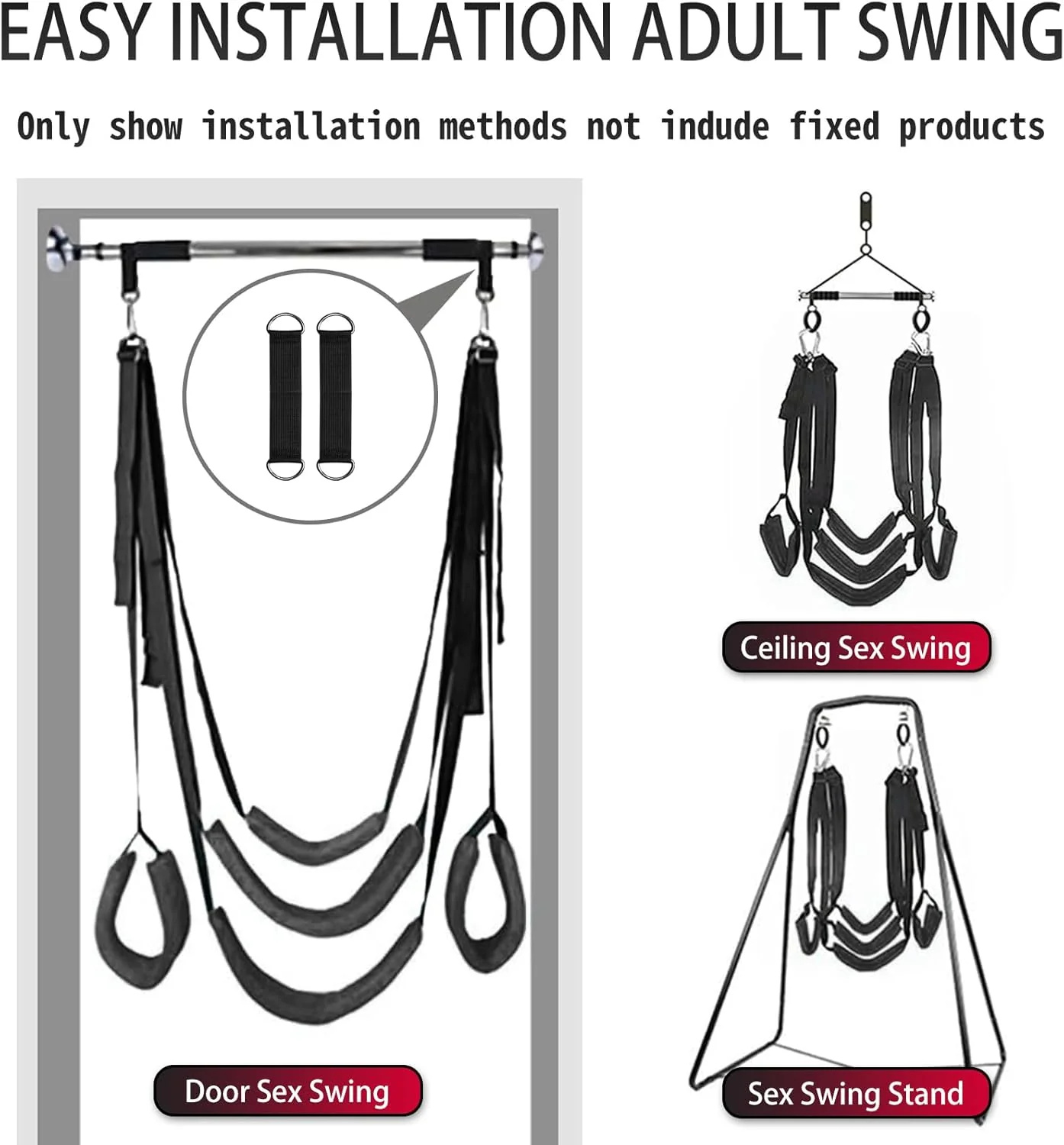 VelvetBond BDSM Door Sex Swing 800lb Cushioned - Image 2