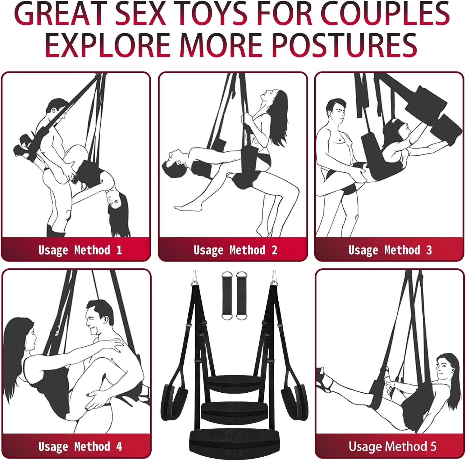 VelvetBond BDSM Door Sex Swing 800lb Cushioned - Image 3