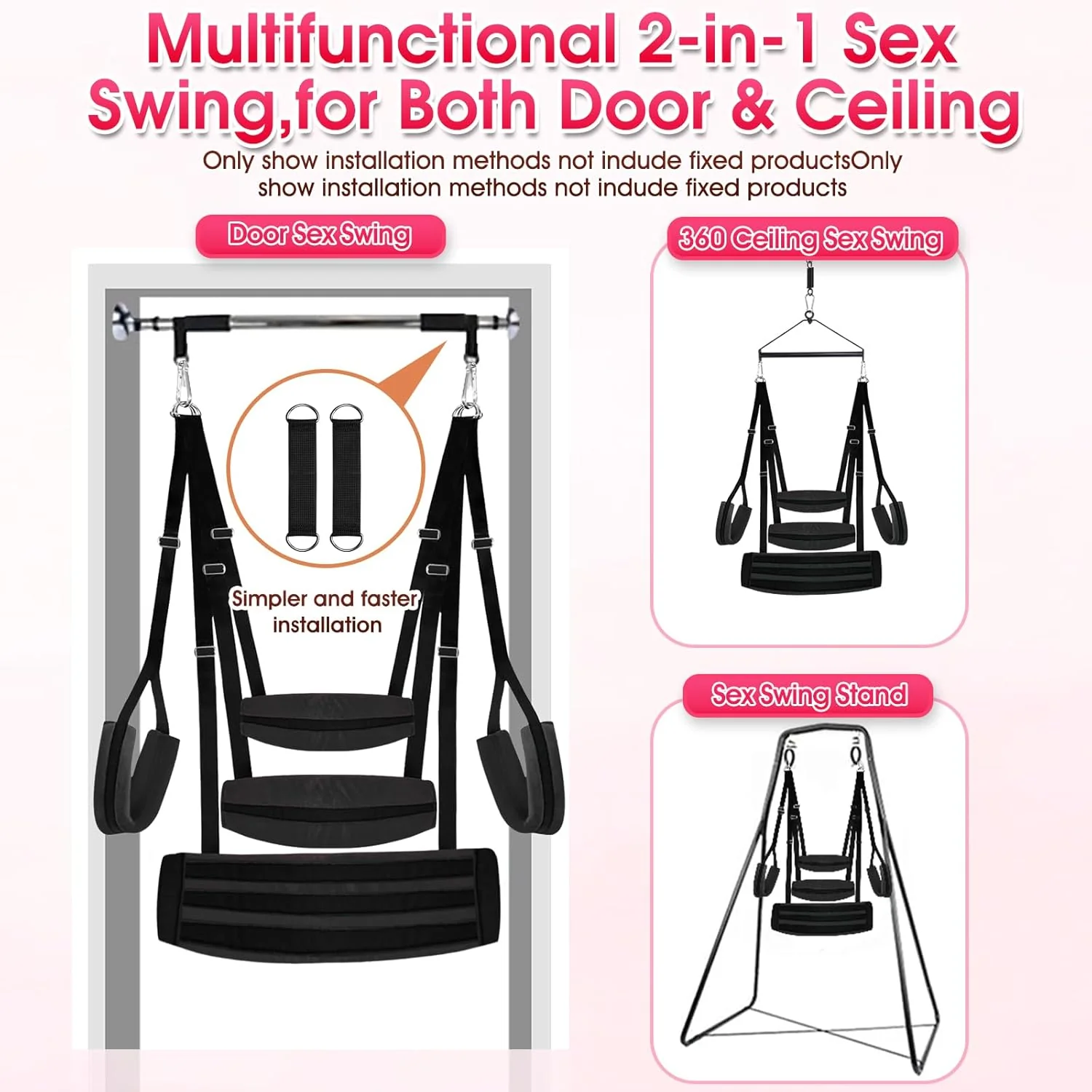 StratavaX Heavy Duty Sex Swing 500lb Adjustable - Image 2