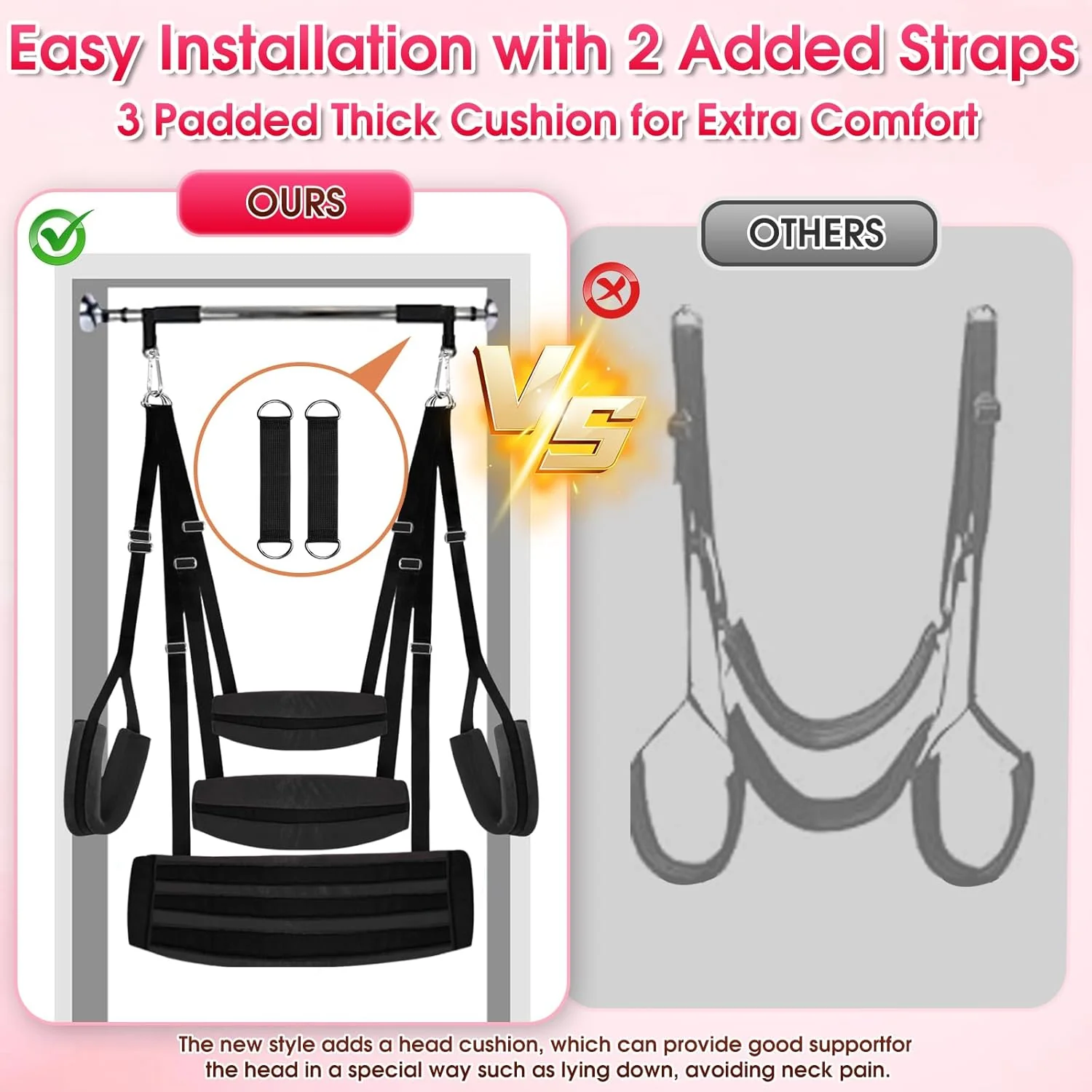 StratavaX Heavy Duty Sex Swing 500lb Adjustable - Image 7