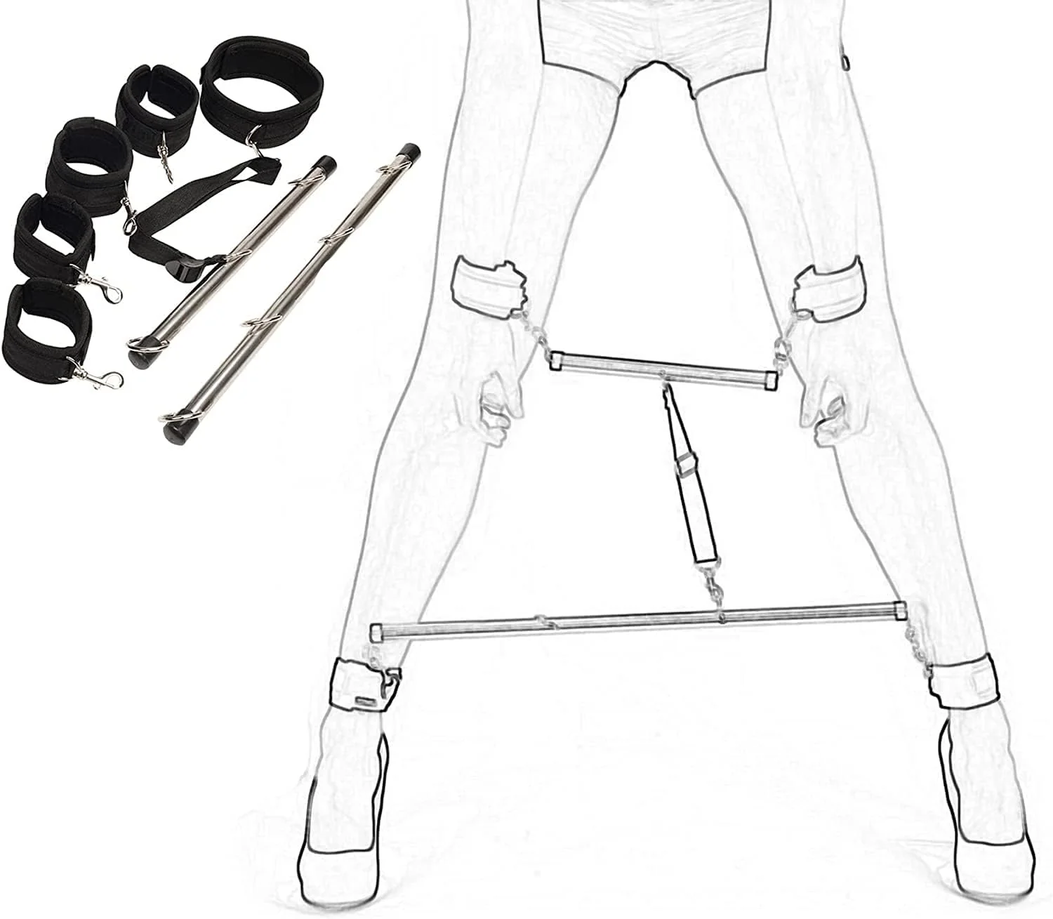 UnderControl Bed Restraint Spreader Bar Kit for Queen & King Beds - Image 5