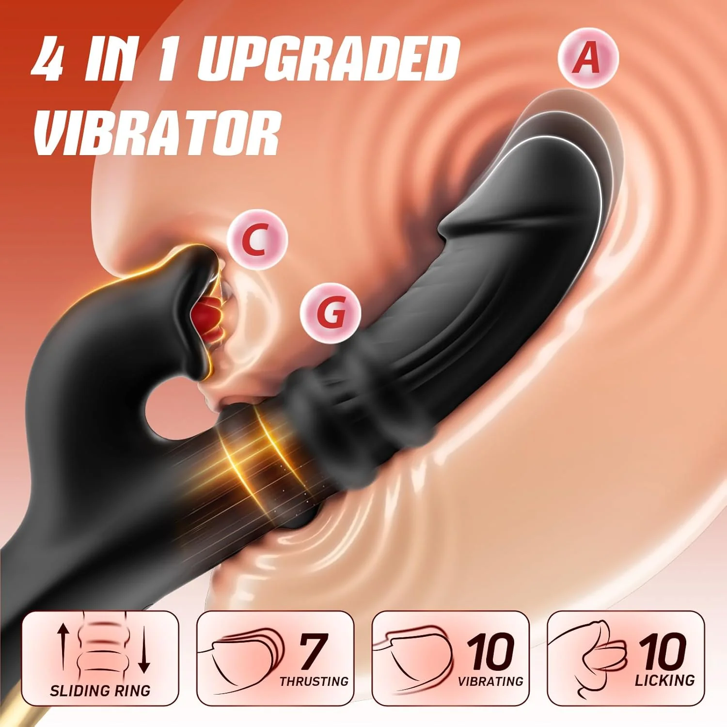 NoctraSlide AI Thrust Rabbit Licking Vibrator 4-in-1 G-Spot Toy - Image 2