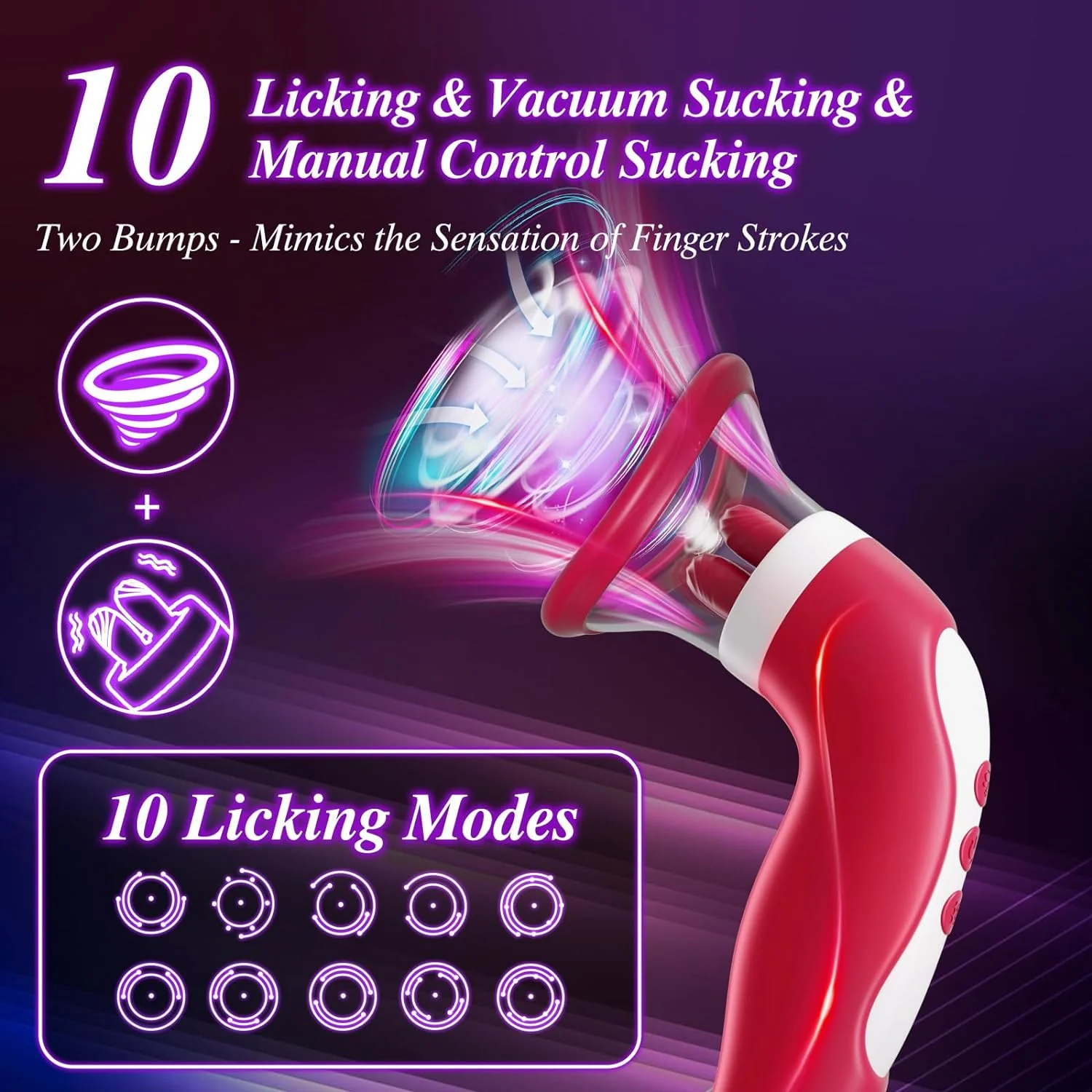 BlissBound Dual Tongue Licking & Sucking Vibrator - Image 3