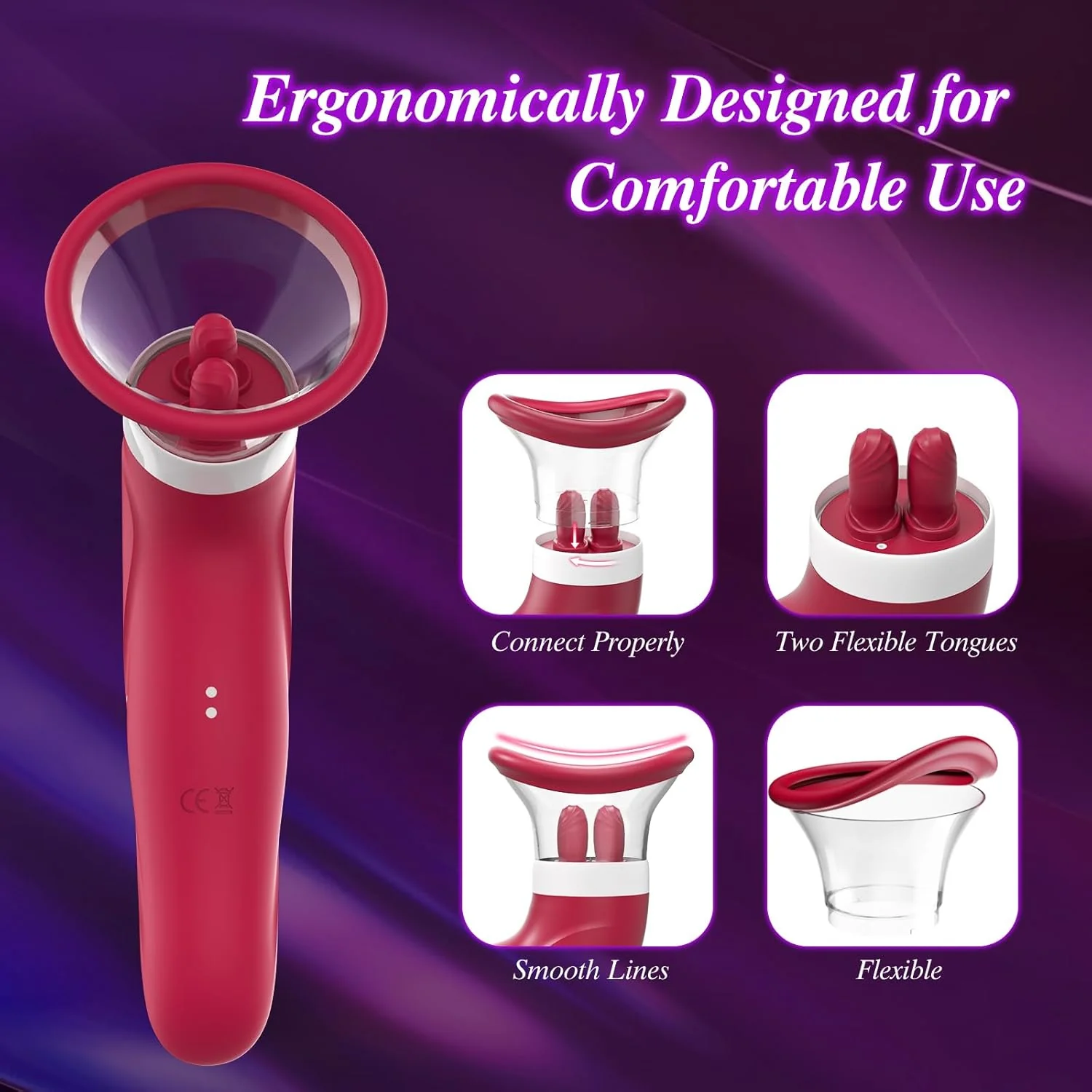 BlissBound Dual Tongue Licking & Sucking Vibrator - Image 5