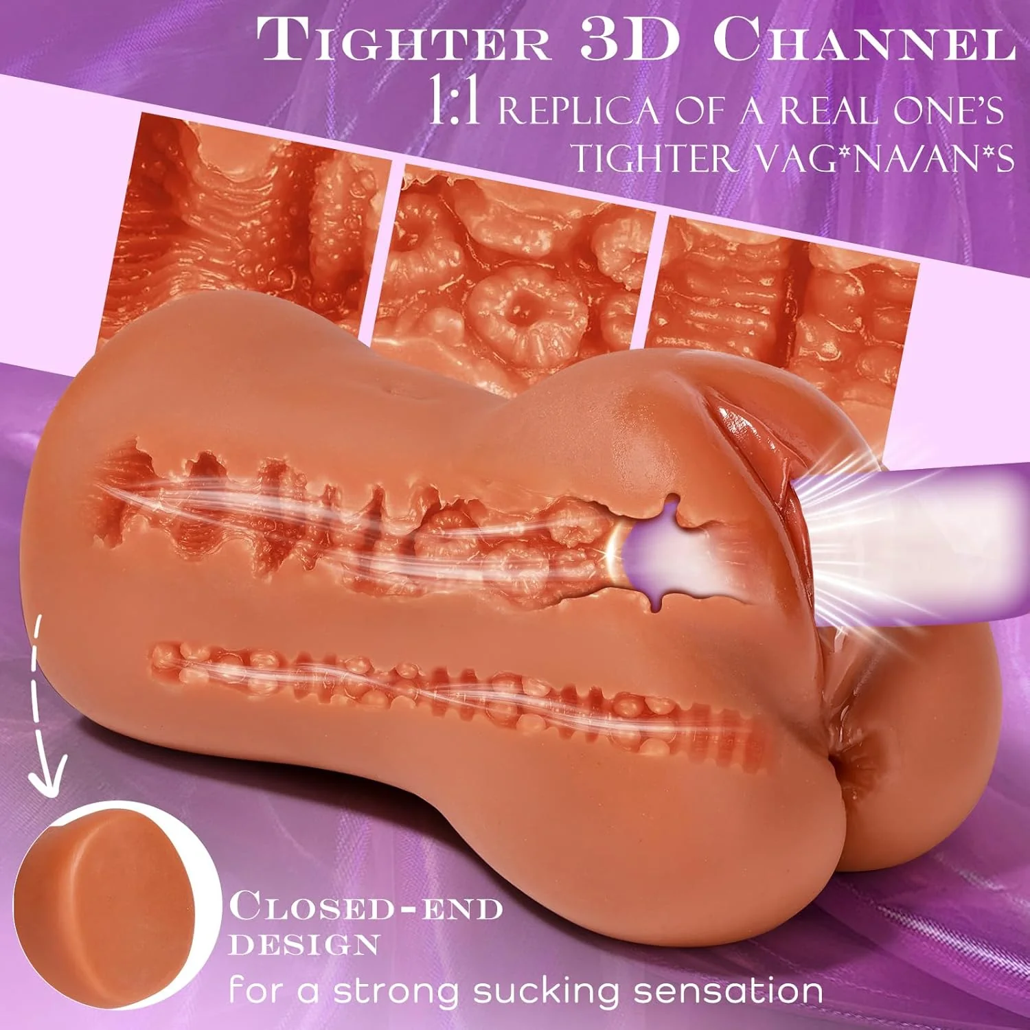 TerraCurve Brown Realistic Pocket Pussy Male Stroker - Image 3