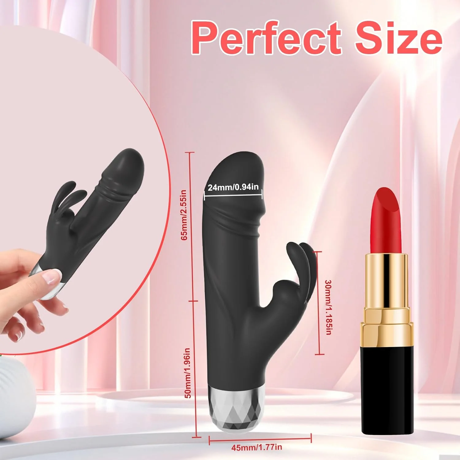 MicroPulse Mini Rabbit Bullet Vibrator 10 Modes Waterproof - Image 5