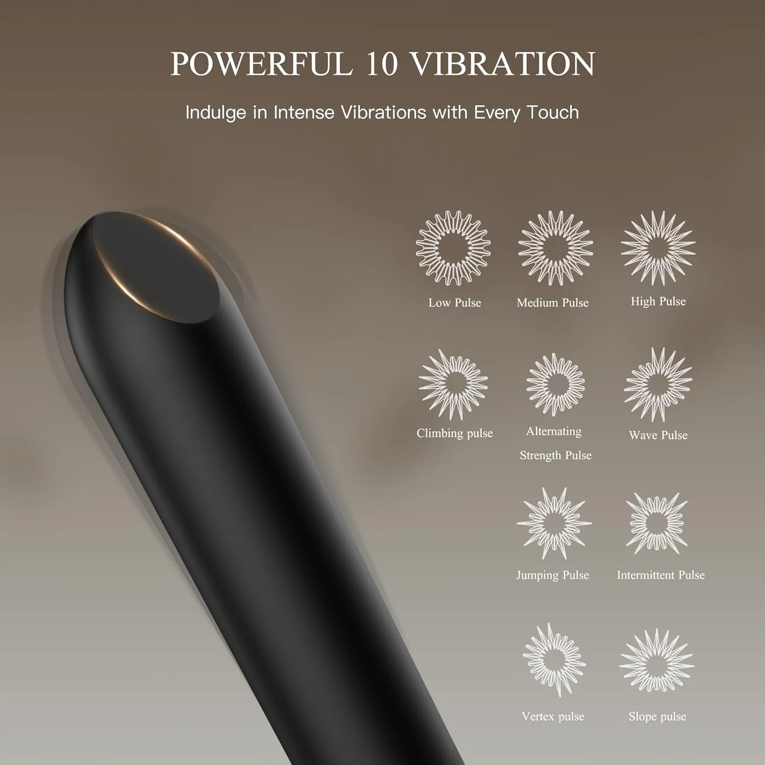 EdgePoint Bullet Vibrator Angled Tip 10 Modes Waterproof USB - Image 2