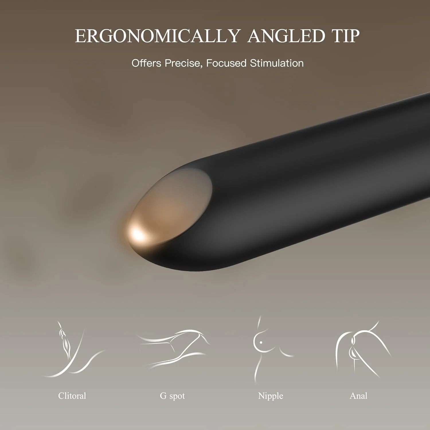 EdgePoint Bullet Vibrator Angled Tip 10 Modes Waterproof USB - Image 3