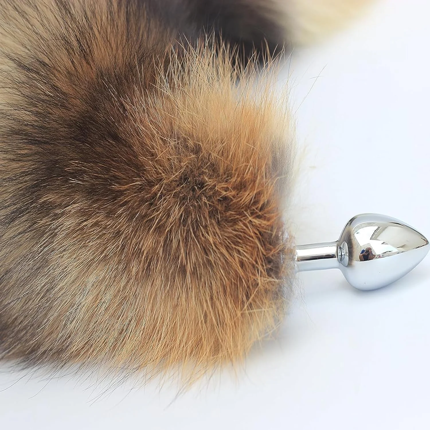 BronzeFur Brown Fox Tail Steel Butt Plug Cosplay - Image 3